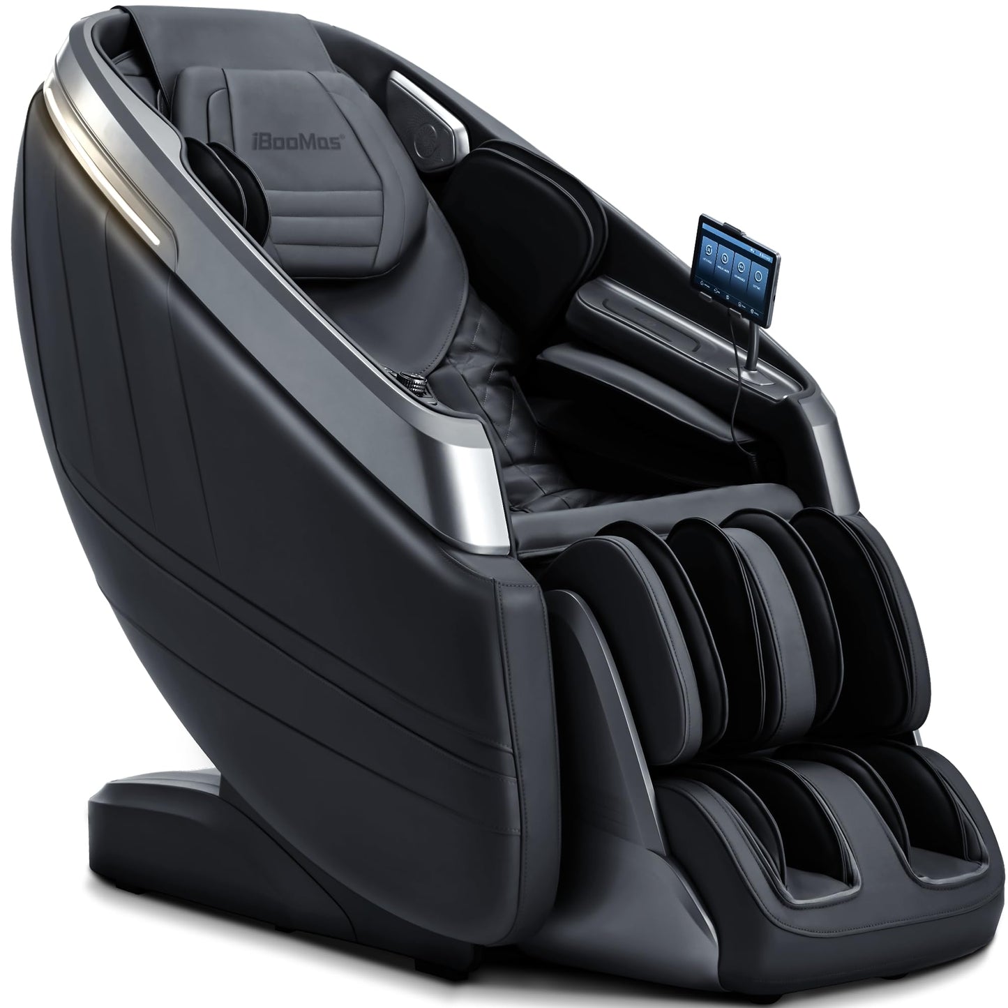 iBooMas True 4D Massage Chair, Deep Tissue Full Body Massage Chair with Adjustable 4D Pressure, AI Body Scan, 55" SL Track, Zero Gravity Recliner, Powered Leg Extension, 3-Level Heat, Black