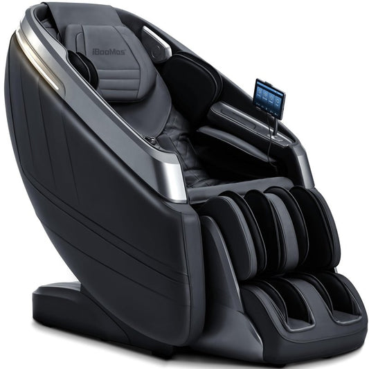 iBooMas True 4D Massage Chair, Deep Tissue Full Body Massage Chair with Adjustable 4D Pressure, AI Body Scan, 55" SL Track, Zero Gravity Recliner, Powered Leg Extension, 3-Level Heat, Black