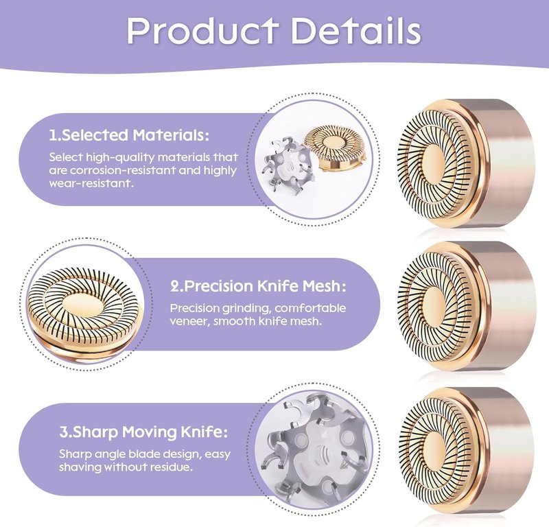 Replacement Heads for Flawless Replacement Heads,Generation 3 Replacement Head Compatible with New Finishing Touch Flawless Facial Hair Remover,Dual Blades for Flawless Replacement Head Gen 3,4Pcs.
