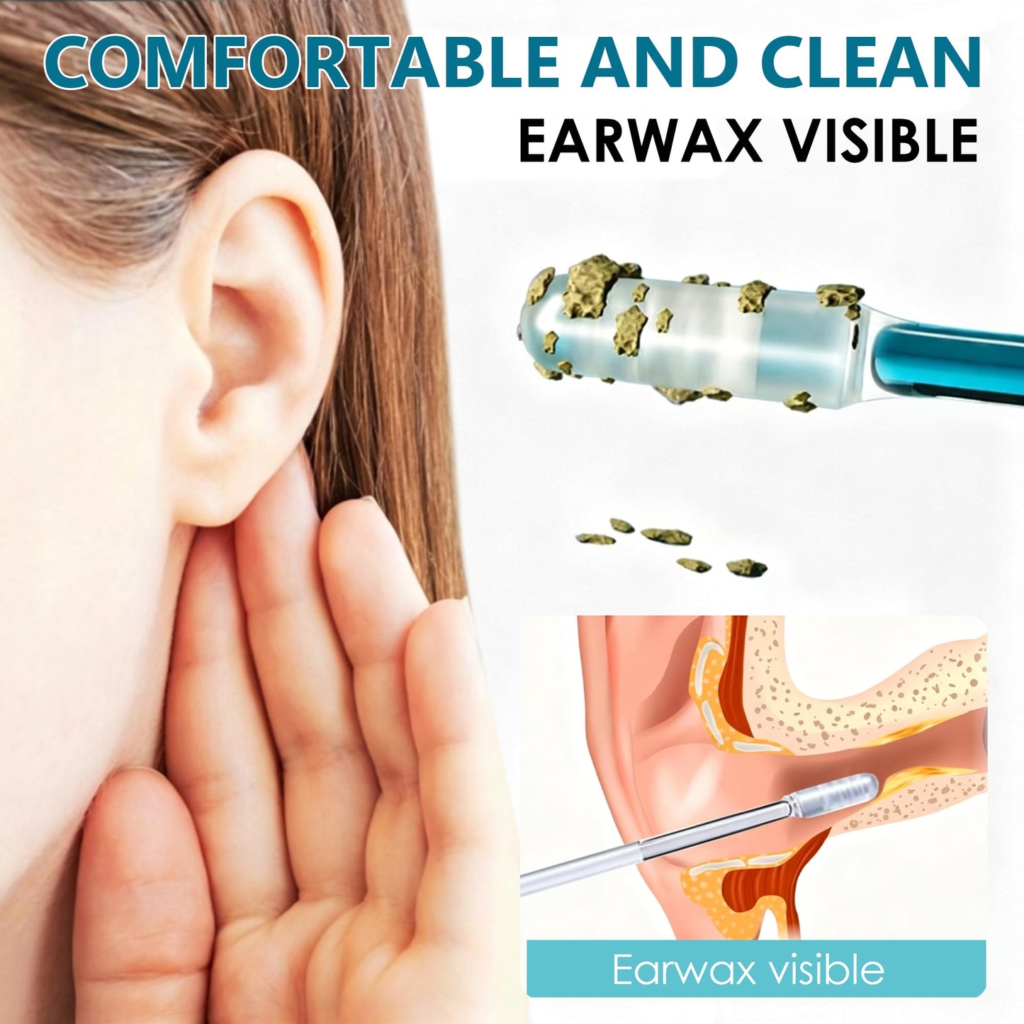 Reusable Sticky Ear Cleaning Sticks, 2026 Upgraded 24 Pcs Adhesive Ear Swabs with Soft Flexible Tips, Gentle Ear Wax Cleaning Tools for Adults, Home Personal Care Kit (10pcs)