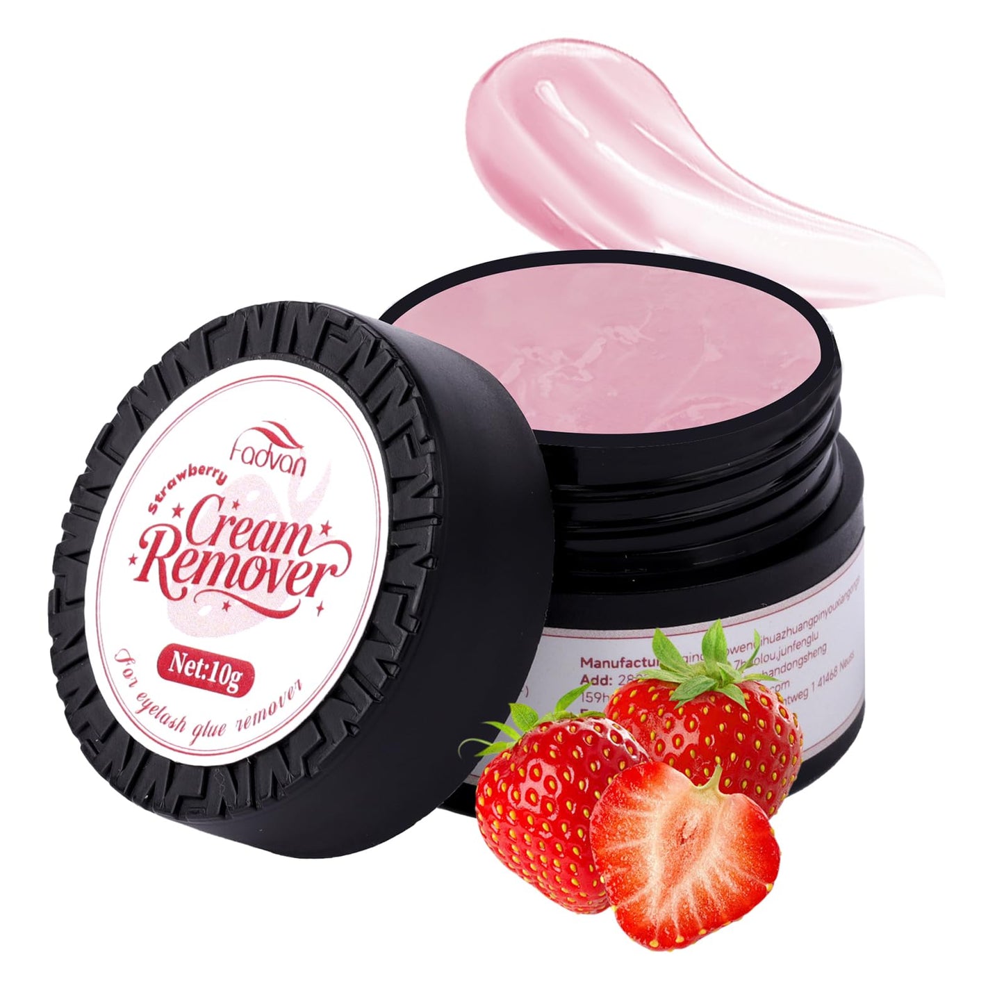 FADVAN Cream Lash Remover for Lash Extensions 10g Lash Glue Remover Low Irritation for Sensitive Skin Fast Dissolution Eyelash Adhesive Removal (Strawberry)