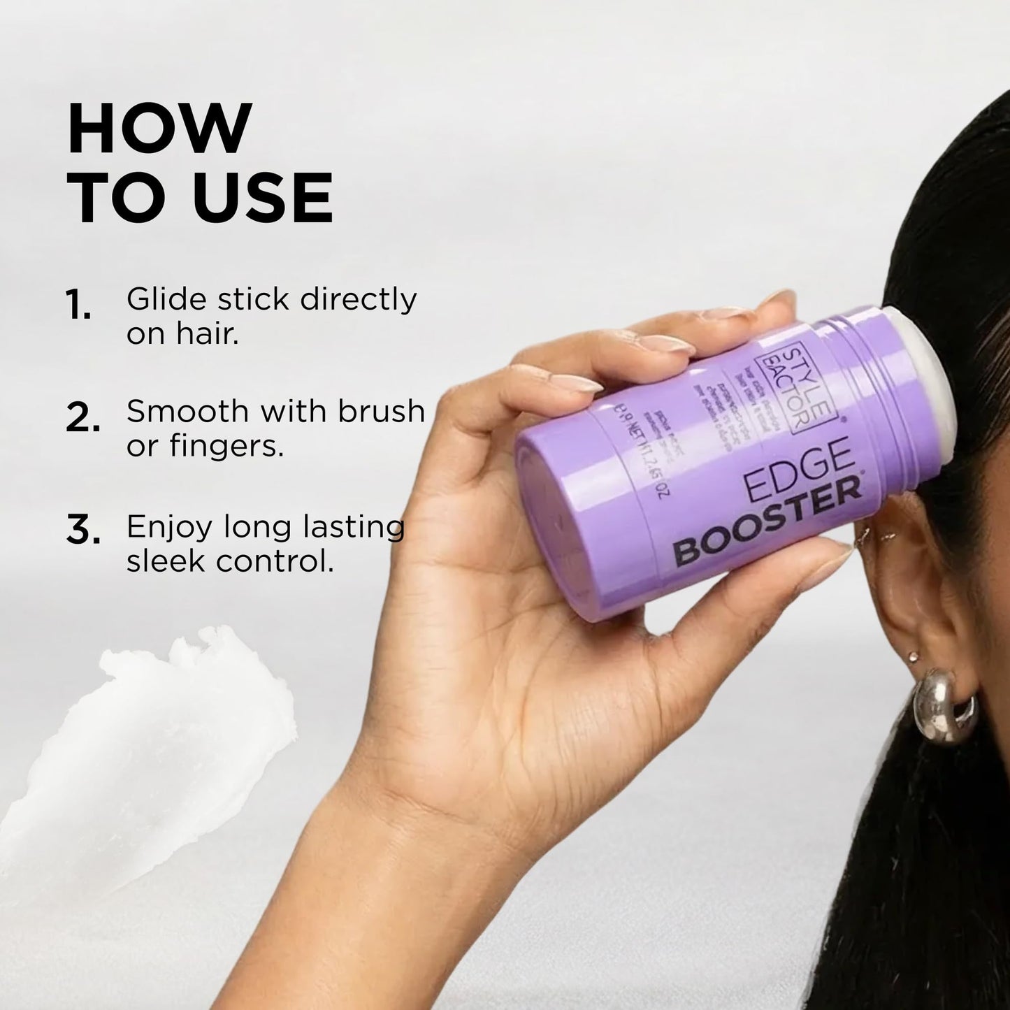 Style Factor EDGE BOOSTER Hair Wax Stick Pomade with Beeswax | Strong Hold Slick Stick for Flyaways, Edges & Baby Hair for Sleek Buns & Ponytails | Gifts for Women Mom Girls Teen | Sugar Melon