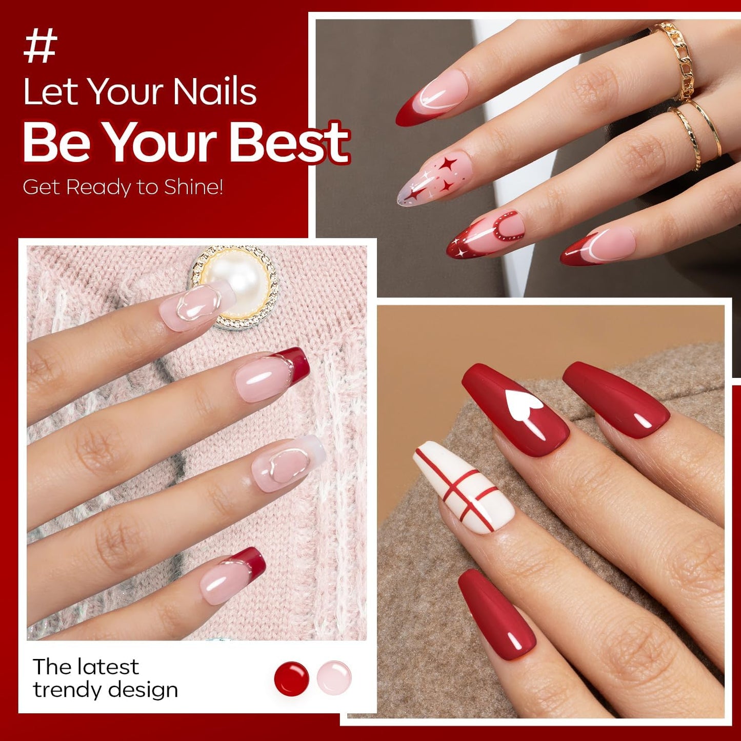 Ruby Red Gel Nail Polish - Dark Red Soak Off Formula for DIY Salon Manicure | 15 ML
