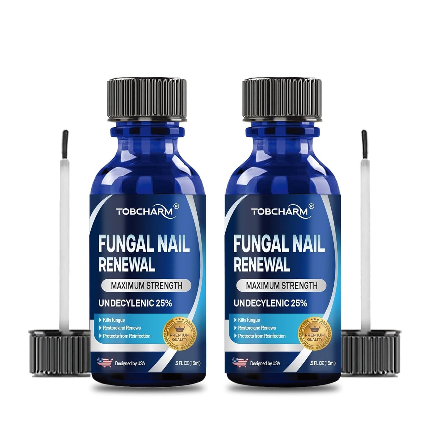 Tobcharm Toenail Fungus Treatment For Toenail & Finernails, 25% Undecylenic acid, Toe Nail Fungus Treatment Extra Strength, Tea Tree Oil for Tonail Fungus Treatment, Blue