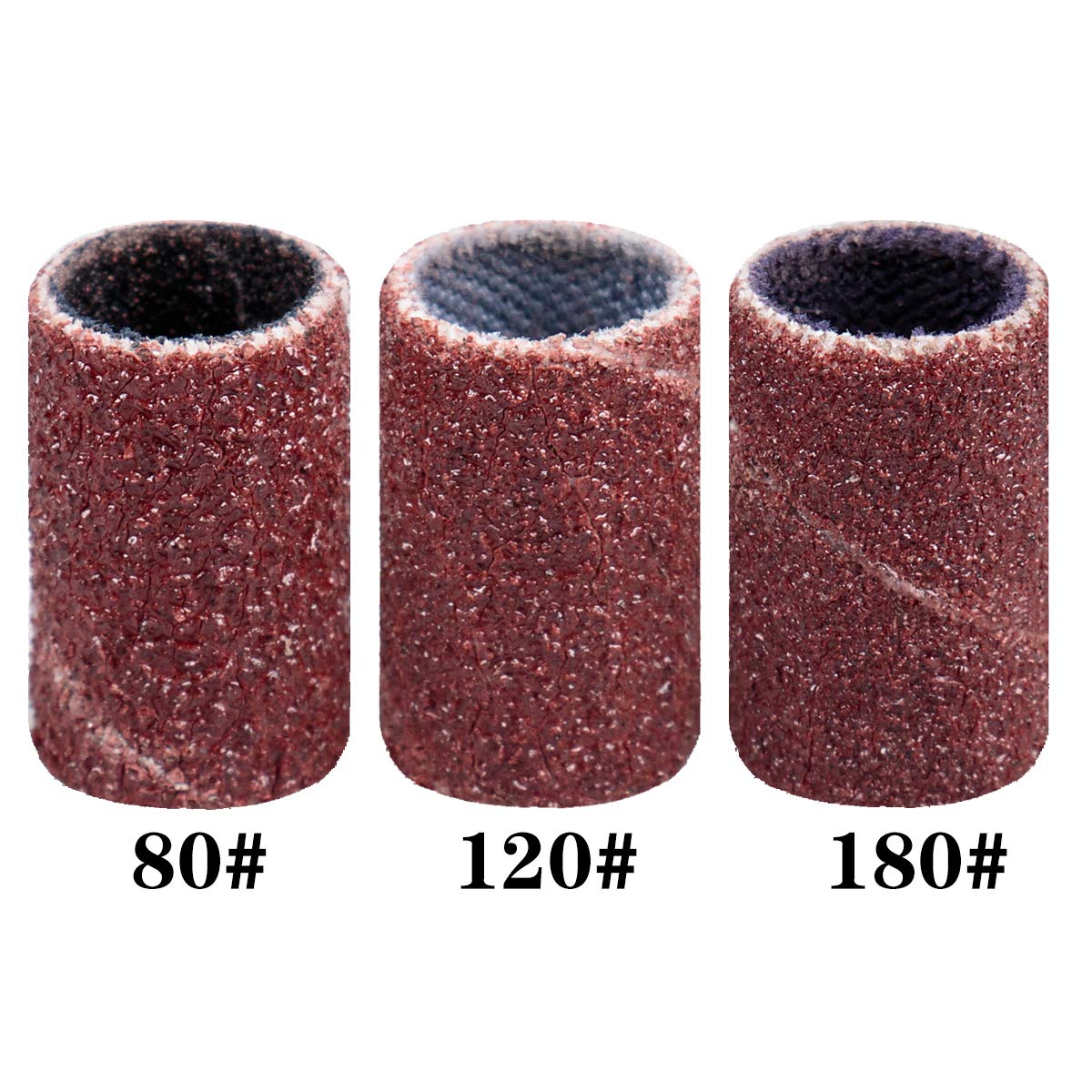 Subay Professional Nail Art Drill Bits Set 6PCS 3/32inch, Sanding Bands 300PCS #80#120#180 for Acrylic, Gel Nails, Dip Powder Nails and Manicure Pedicure