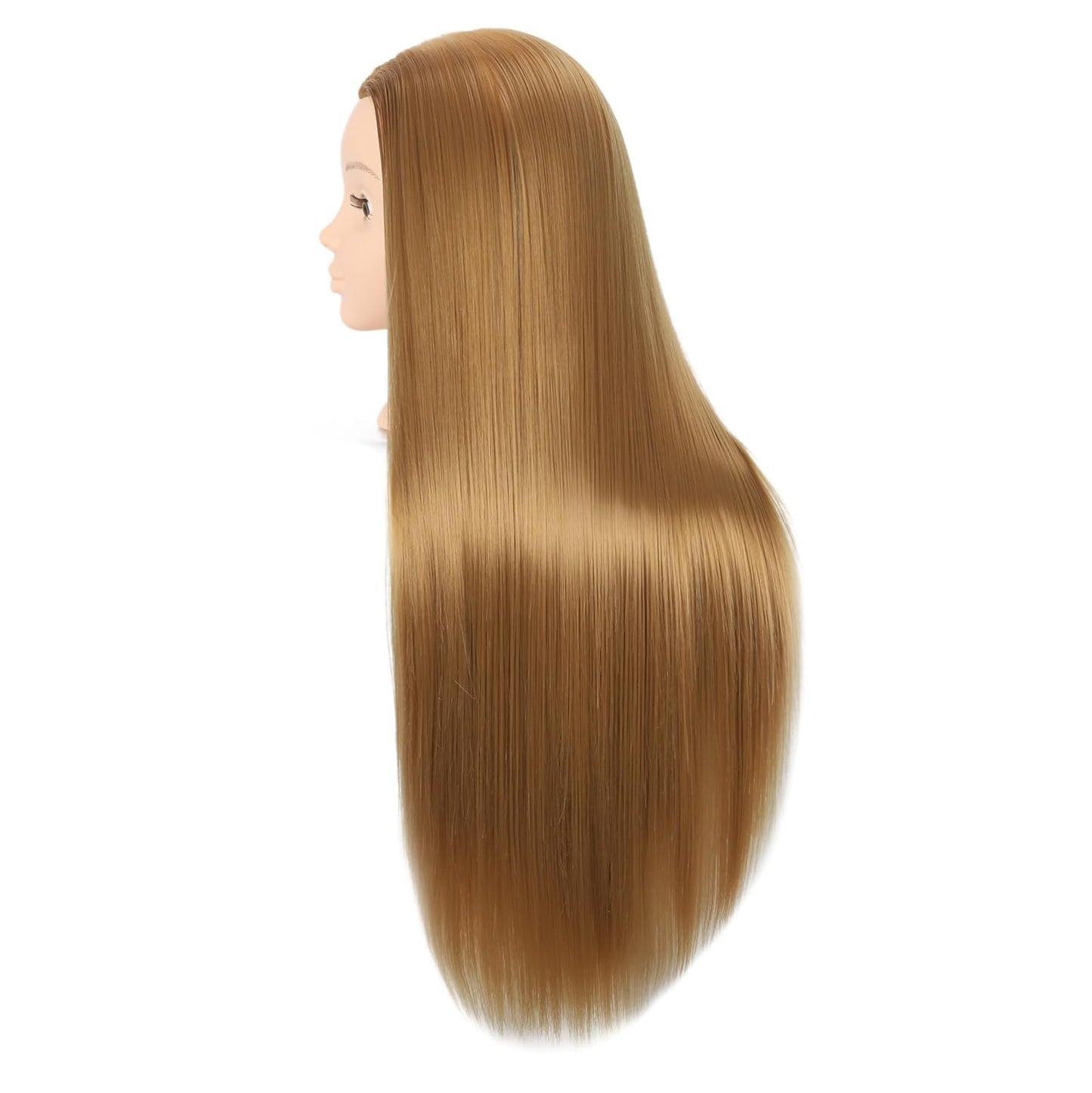 Headdoll 26"-28" Hair Styling Mannequin Head - Cosmetology Training Doll with Long Fiber Hair | Free Table Stand Included