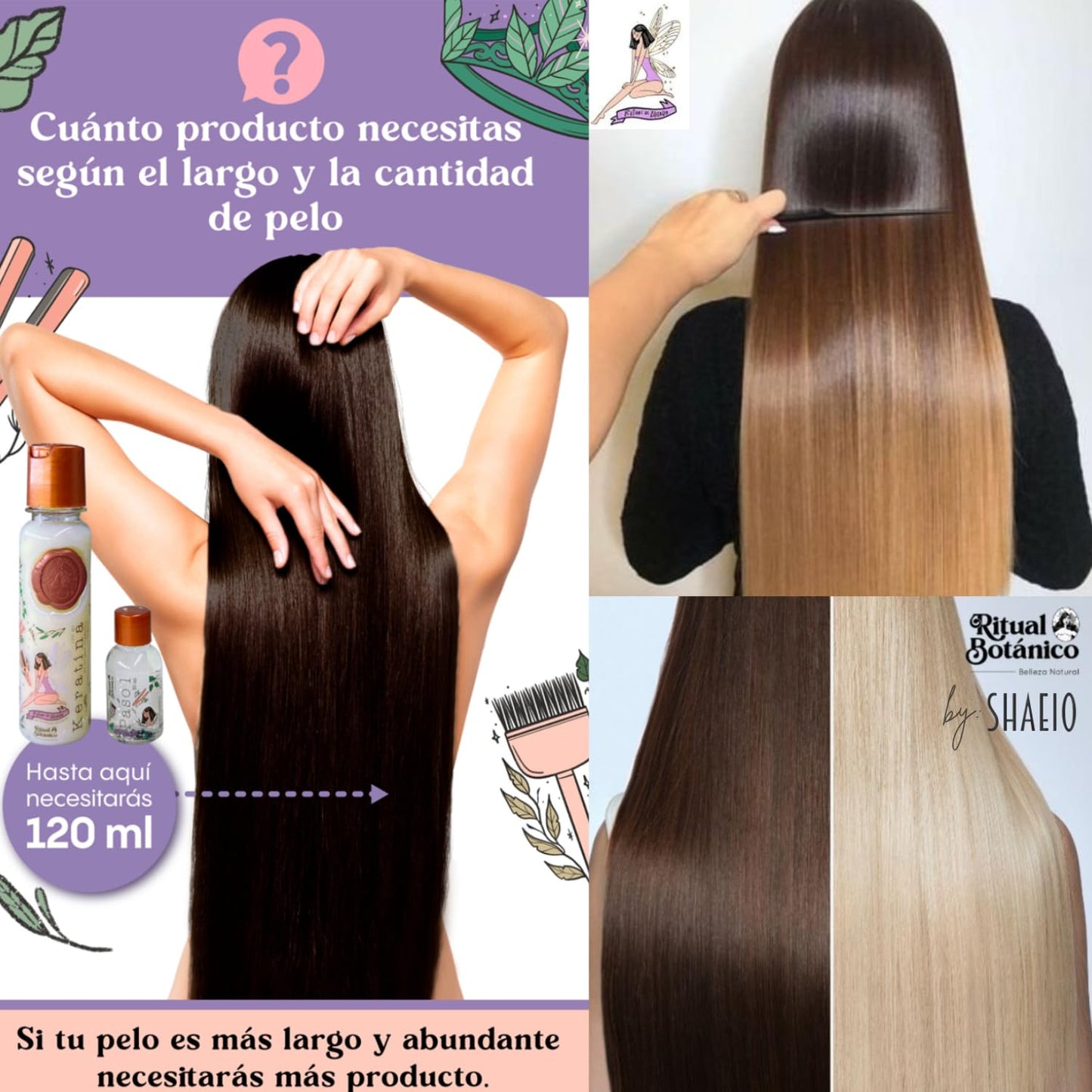 SHAEIO Keratin Hair Mask - 1 LITRO. RITUAL BOTANICO Keratina Organica Colombiana for Hair with 12 Natural Oils and Amino Acids