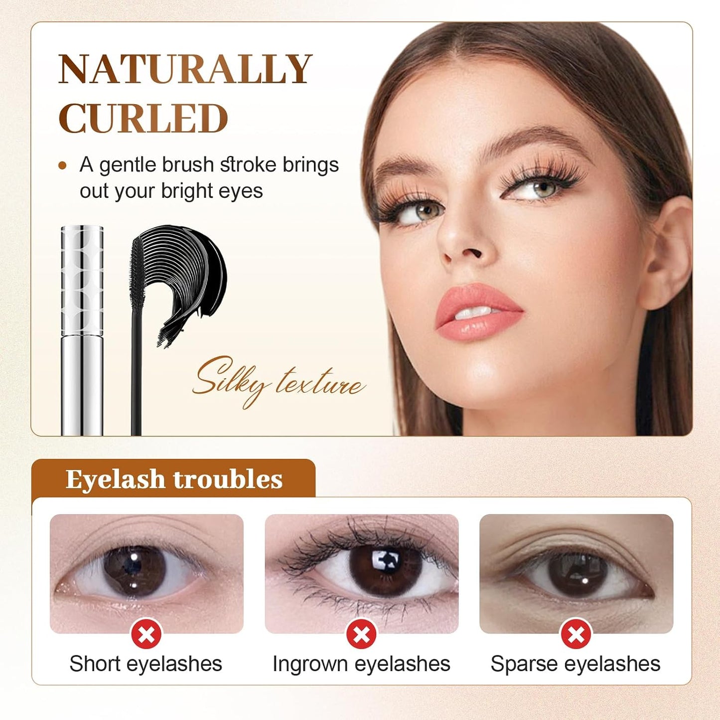 LECDOA Mascara for Older Women | Thickening & Lengthening | Waterproof, Non-Clumping, Black