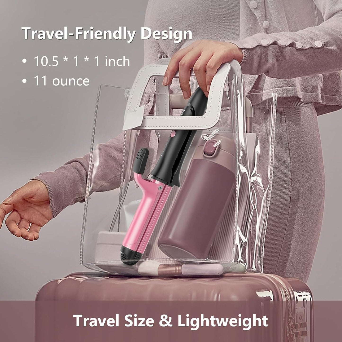 2-in-1 Hair Straightener and Curler - Dual Voltage Flat Iron with Ceramic Coating | 3 Heat Settings 320°F-410°F | Portable Mini Styler for Travel
