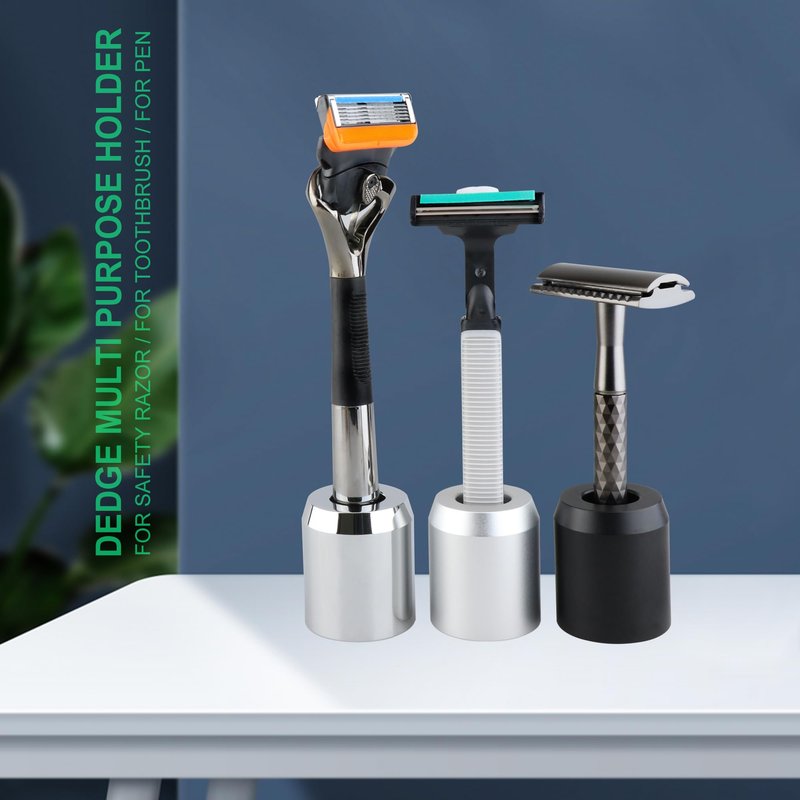 DEDGE Safety Razor Stand Matte Silver-Razor Holder Stand-Double Edge Safety Razor Stand-Shaver Holder for Bathroom Accessory-Opening Dimension is 1.7cm/0.67"