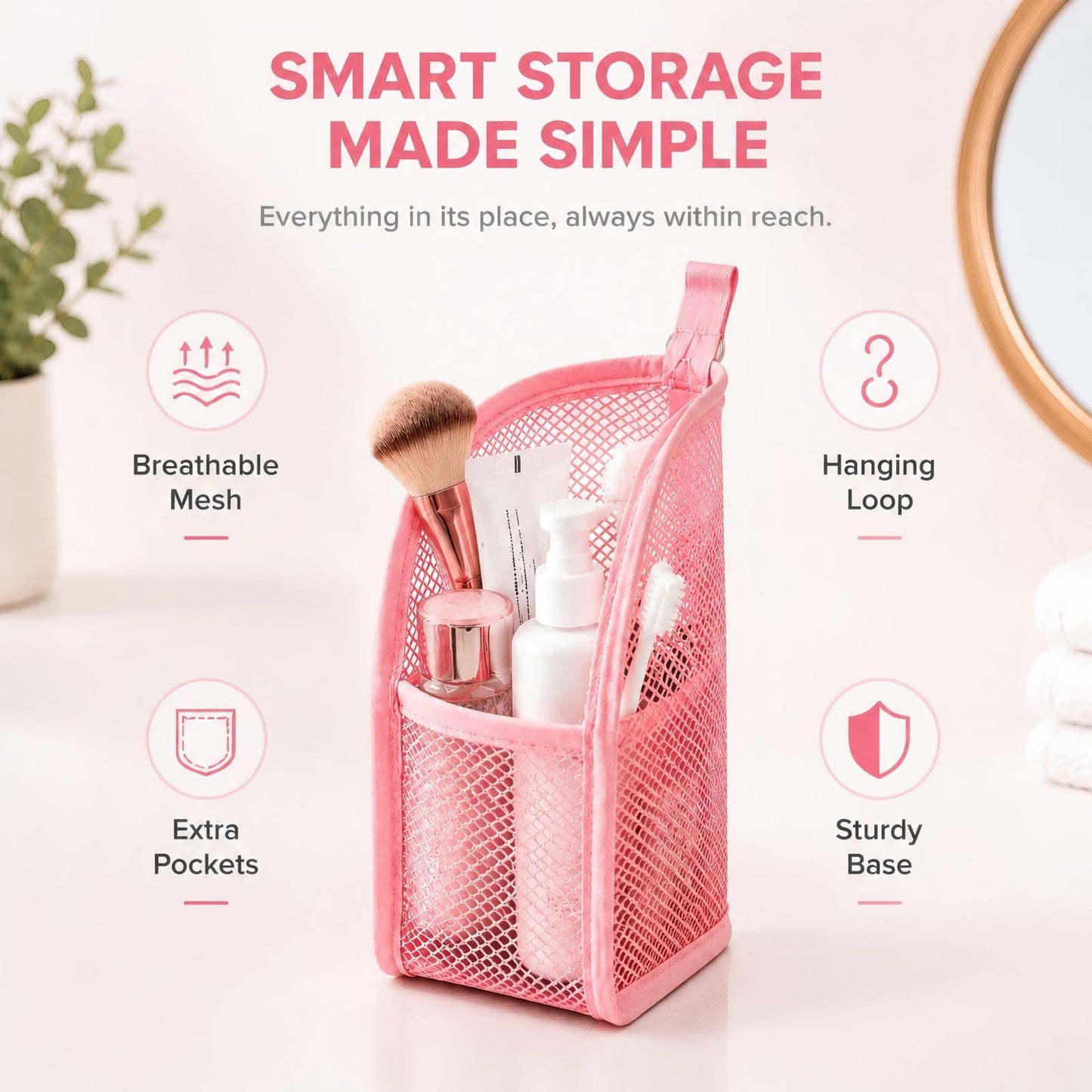2Pcs Standing Toiletry Bag, Upright Waterproof Travel Toiletry Bag, Translucent Portable Foldable Makeup Cosmetic Bag, Leakproof Travel Organizer Pouch for Bathroom, Gym, Business Trip,Family Travel