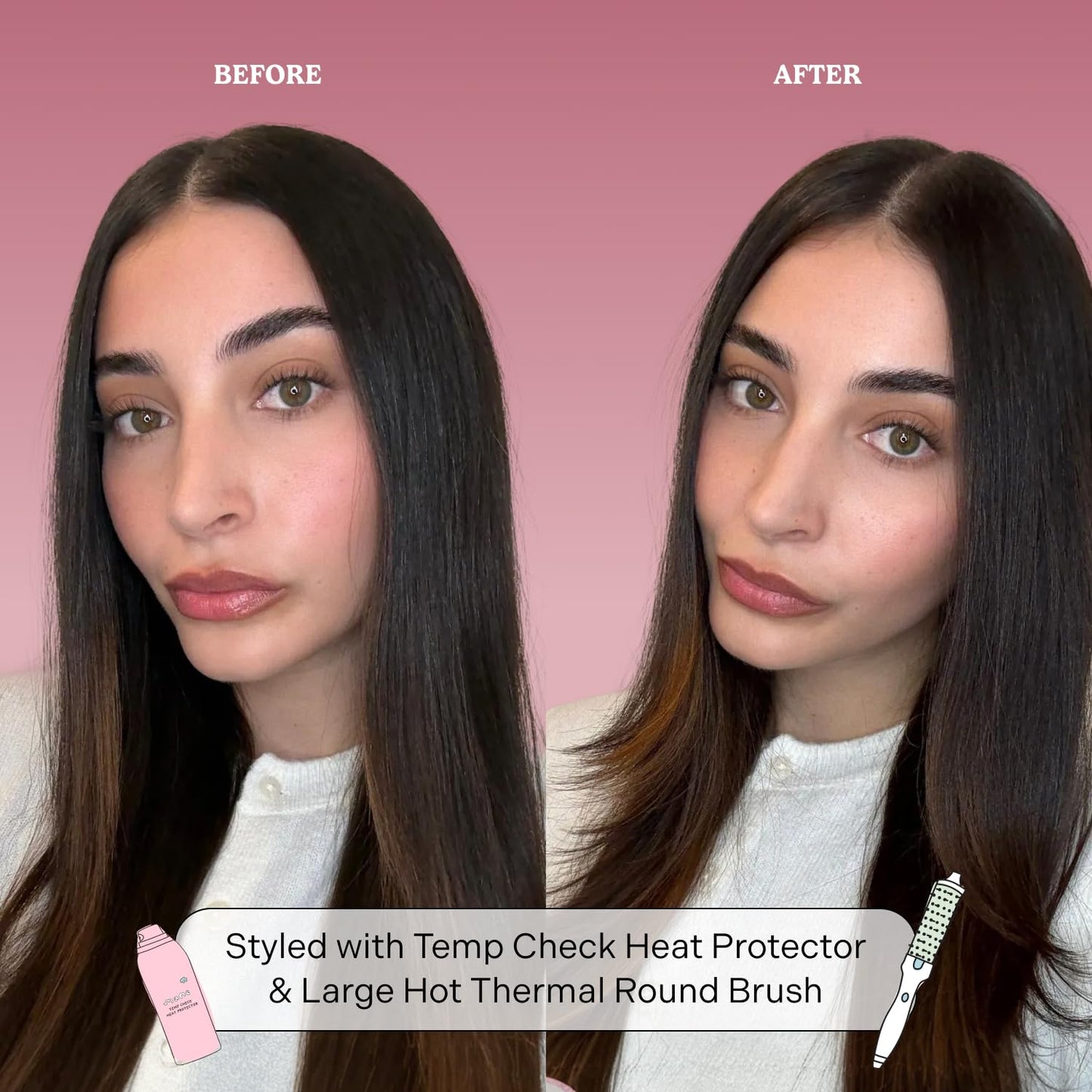 Heated Round Brush for Voluminous Blowouts - 1.77 Inch Thermal Brush with Ionic Technology & Anti-Tangle Bristles | Ideal for Medium to Long Hair