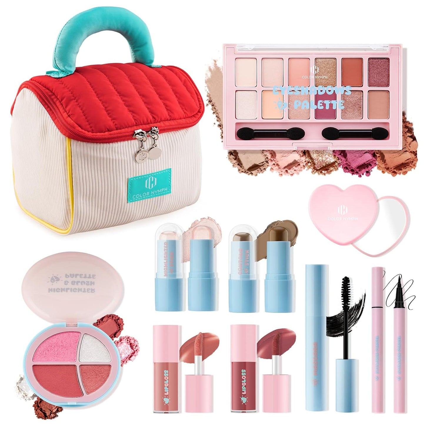 All In One Makeup Kit for Teen Girls - Complete Set with Bag, Eyeshadow, Blush, Lipgloss & More | Travel-Friendly