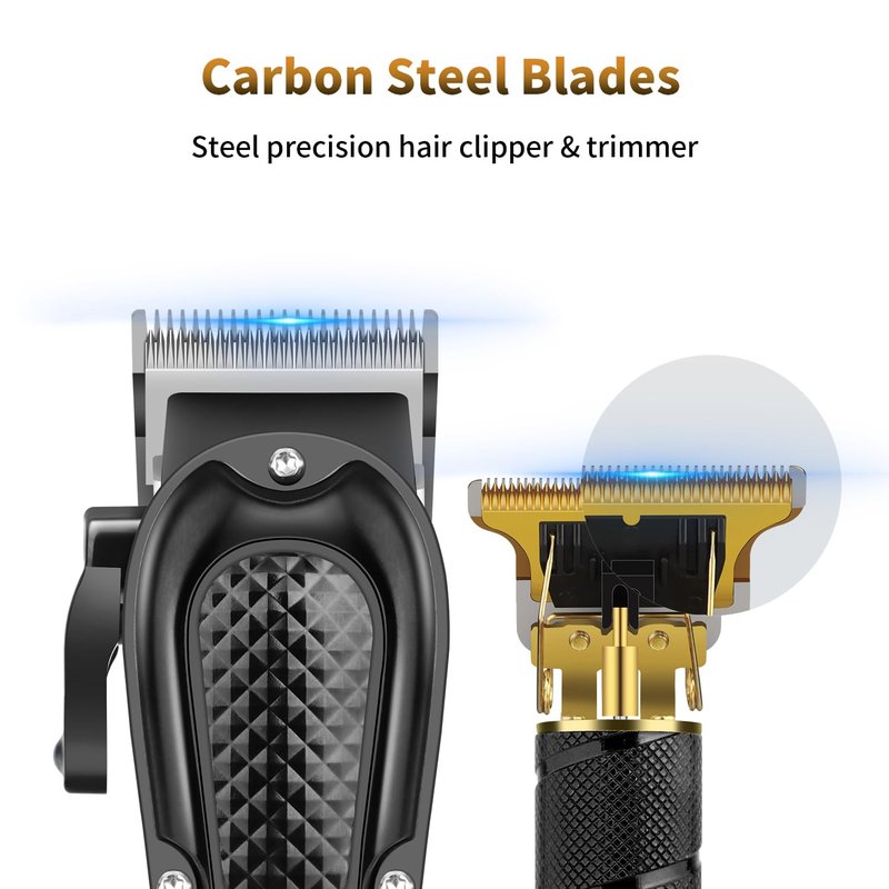 Hair Clippers for Men Professional, Cordless Complete Barber Kit with Electric Hair Clipper T-Blade Beard Trimmer Foil Shaver Nose Trimmer, Men's Hair Cutting Grooming Kit, 8 Guide Combs, Barber/Home