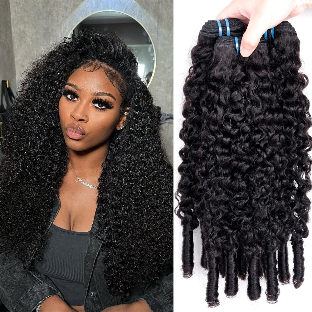 MSGEM Burmese Curly Bundles Human Hair 20 22 24 Inches 3 Bundles Remy Hair 100% Unprocessed 3C4A Spiral End Natural Color for Black Women