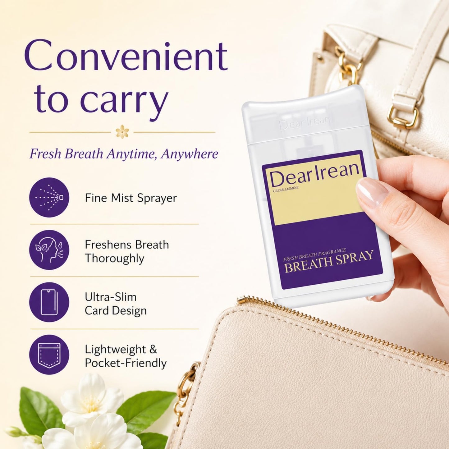 Dear Irean Mouth Spray for Fresh Breath & Bad Breath, Instant Breath Freshener with Xylitol & Oral Probiotics, Alcohol-Free, Sugar-Free Breath Spray, Travel Size Oral Care Spray, 0.57 Oz