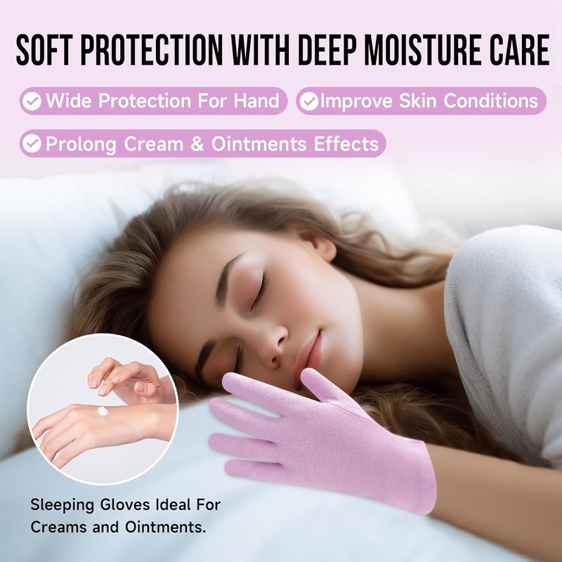 Moisturizing Cotton Gloves for Dry Hands - Touchscreen Friendly | Baby Pink, 2 Pairs