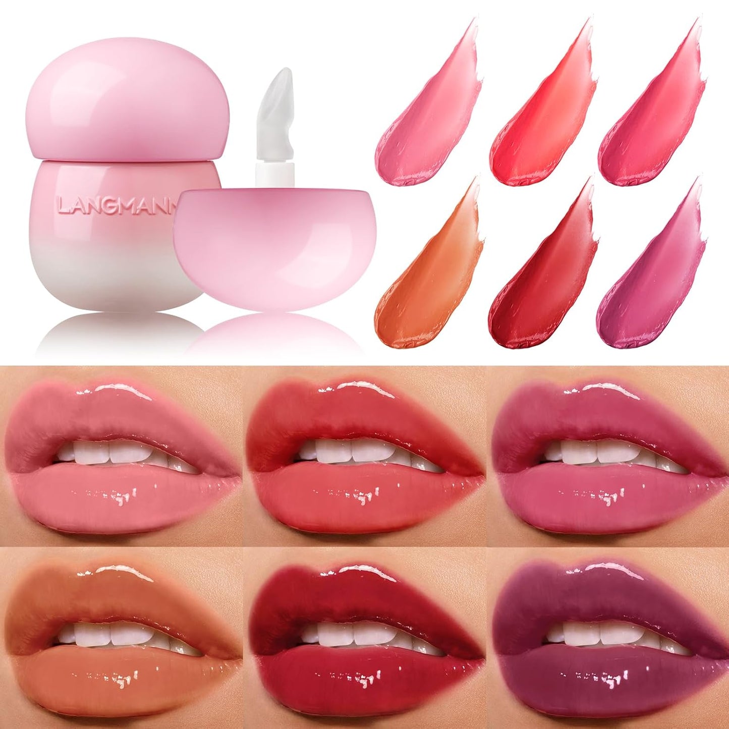 LANGMANNI Pudding Glow Lip Balm - Hydrating Tinted Lip Gloss for Nourished, Glowing Lips | 0.28 Oz