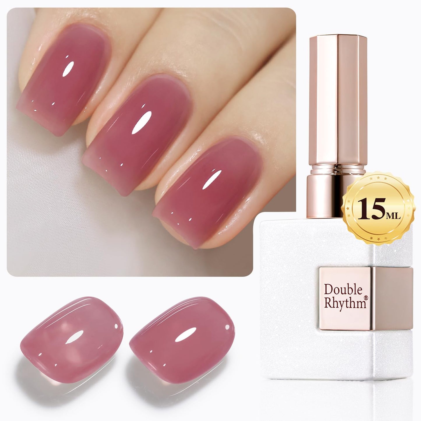 Gel Nail Polish - Translucent Light Milky Pastel for DIY Manicure | 0.5 Oz Rose Pink