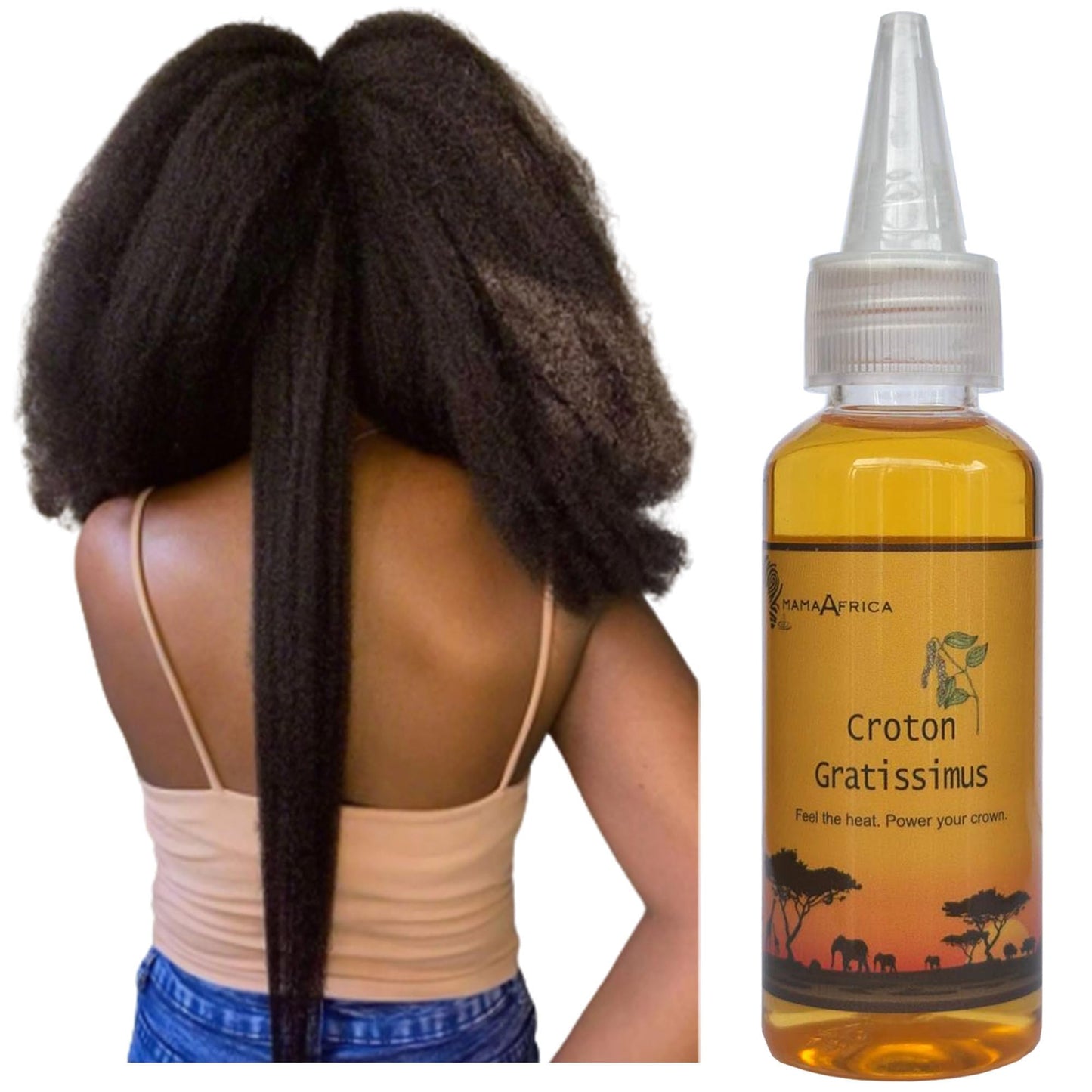 West African Scalp Awaken Oil — Herbal Blend with Castor and Rosemary for Fuller-Looking & Stronger-Feeling 3C–4C Kinky & Coily Hair