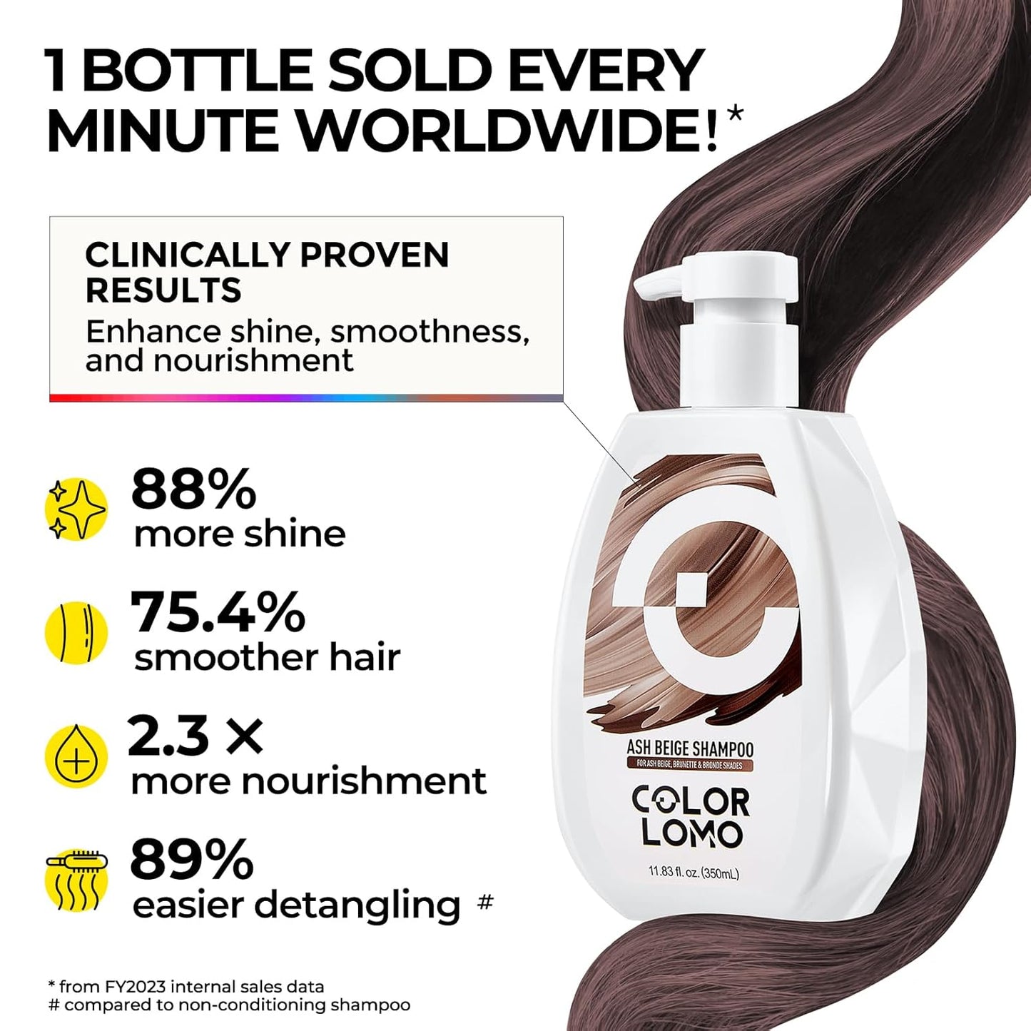 Ultra Color Safe Shampoo - Prevent Fading & Enhance Shine | Vegan Formula for Brown Color-Treated Hair