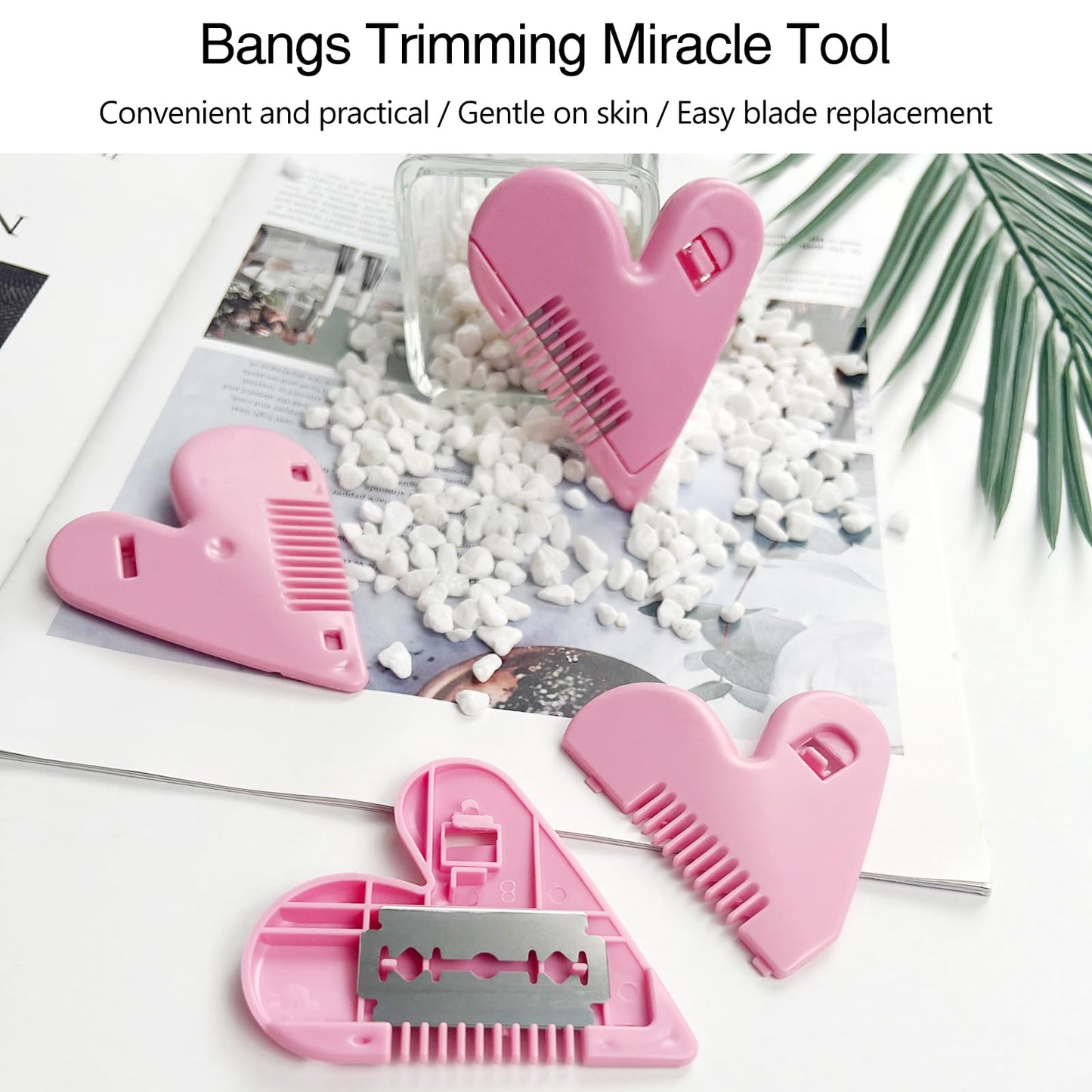 Portable Pubic Hair Trimmer for Women, Heart-Shaped Intimate Shaping Tool, Compact Hair Razor Comb Cutter for Kid, Women, Girls (Red)