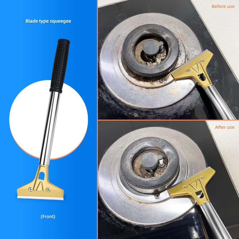 EHDIS Flat Top Grill Scraper Razor BladeGlass Scraper Tool, 4 Inch Metal Blade Kitchen Scraper for Cleaning Griddle & Flat Top Grill for Diner, Bar, Hotel, Restaurant