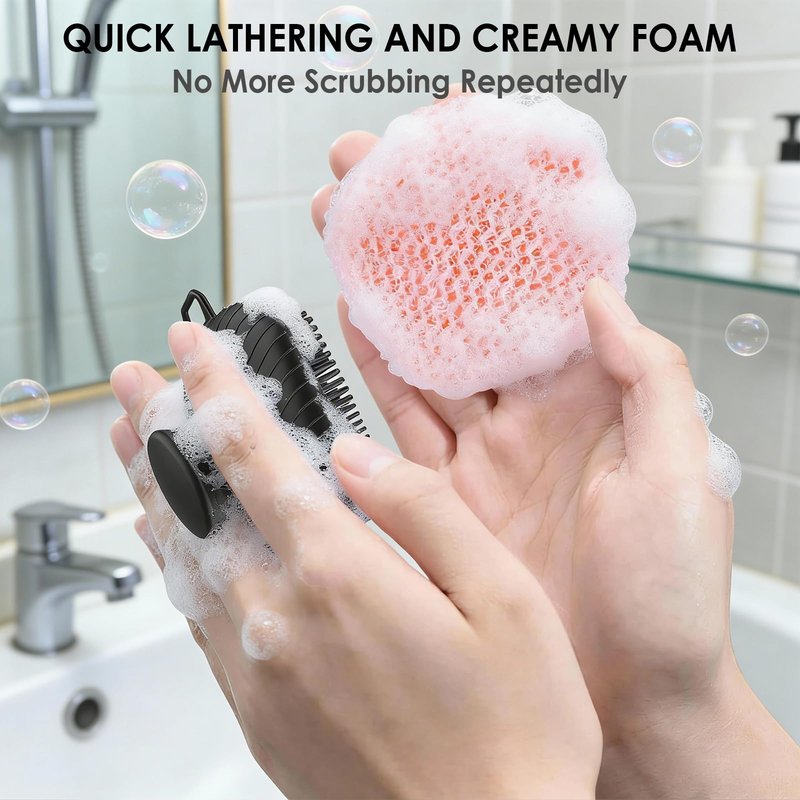 RamPula Face Scrubber & African Net, Silicone Exfoliating Brush for Men Women, Facial Cleansing Brush, Manual Waterproof Cleansing Skin Care, Blackhead Removing Pore Cleansing Massaging Face Brushes