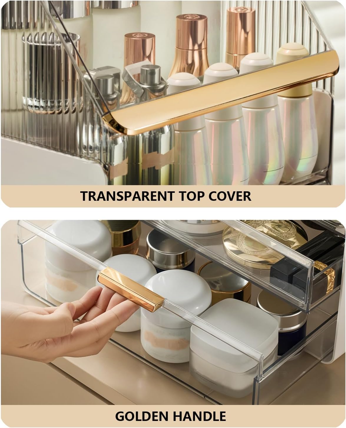Large Makeup Organizer - Clear Vanity Storage Box for Cosmetics & Skincare | Perfect Gift for Women & Girls