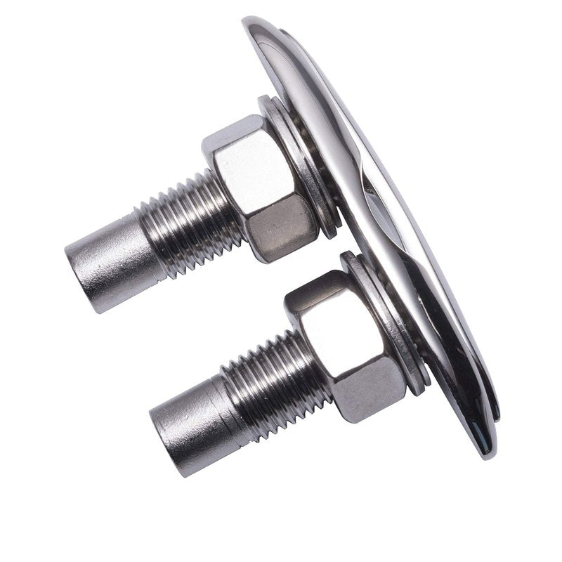 SUNOOM Stainless Steel 316 Flush Mount Cleat, Pop-Up Rope Cleat for Boat Yacht Deck, Marine Grade Mooring Cleat with Nuts & Washers
