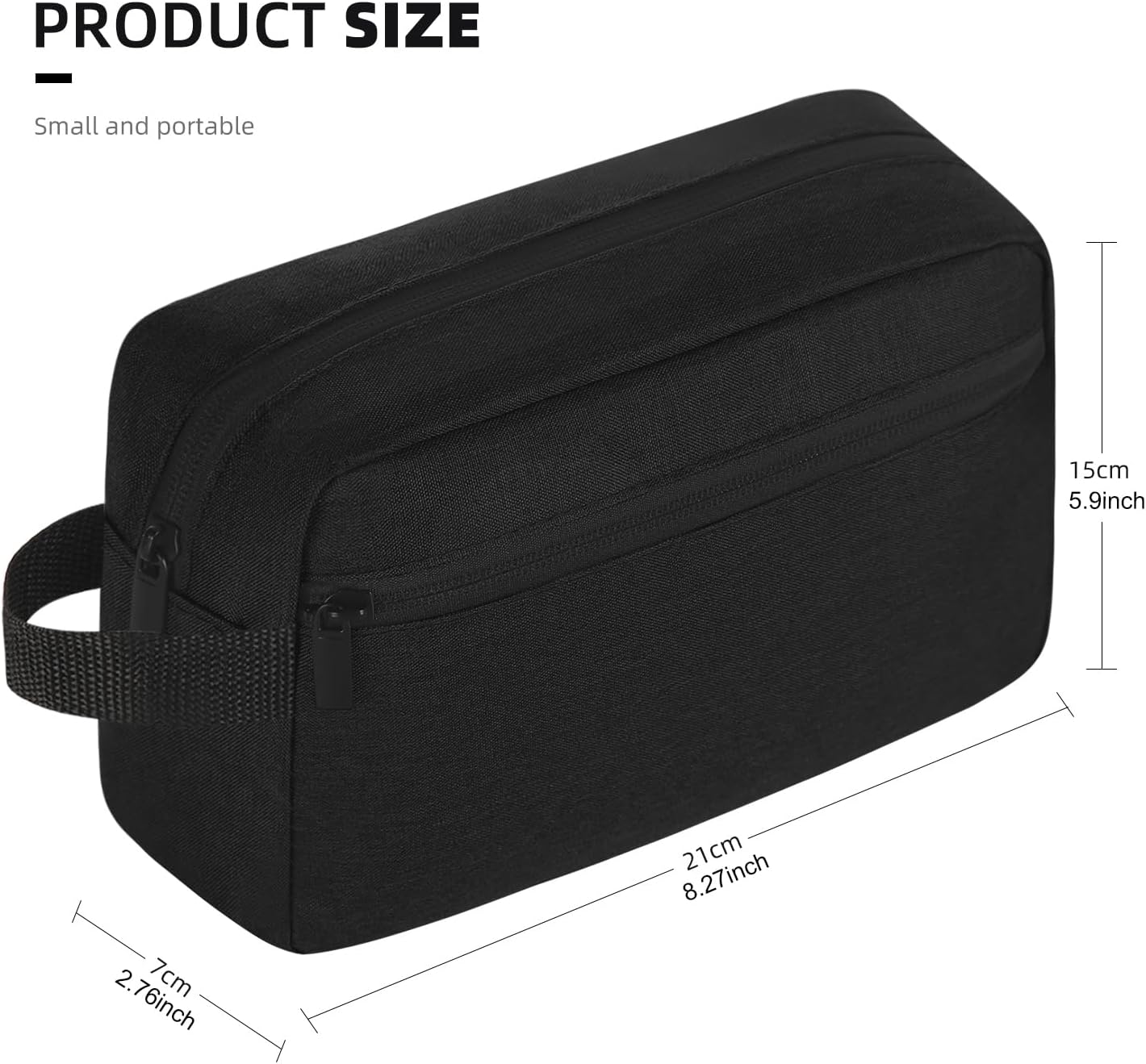 Travel Toiletry Bag - Hanging Cosmetic Organizer for Men & Women | Black Travel Accessory