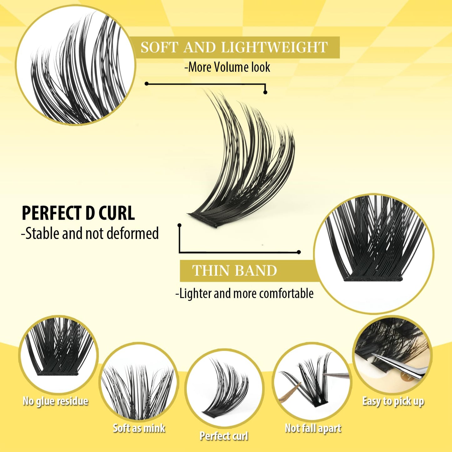 FLOMAZE Lash Clusters 80D 100D Fluffy Lash Extensions D Curl Eyelash Extensions, 640PCS Eyelash Clusters Natural Volume Lashes Clusters 10-18mm DIY Lash Extension at Home