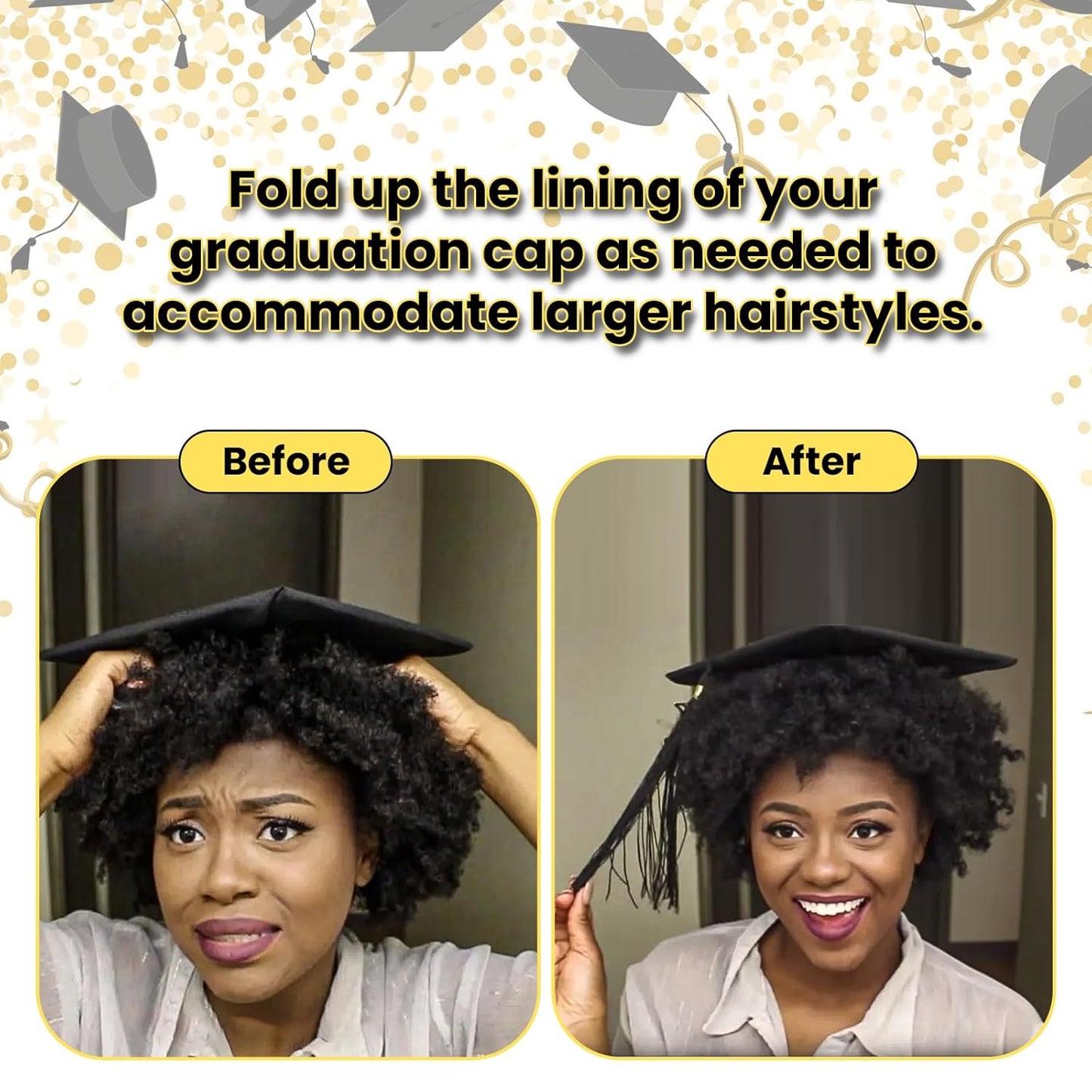 Graduation Cap Headband - 2-Pack Hair Secure Style | Perfect Graduation Gift