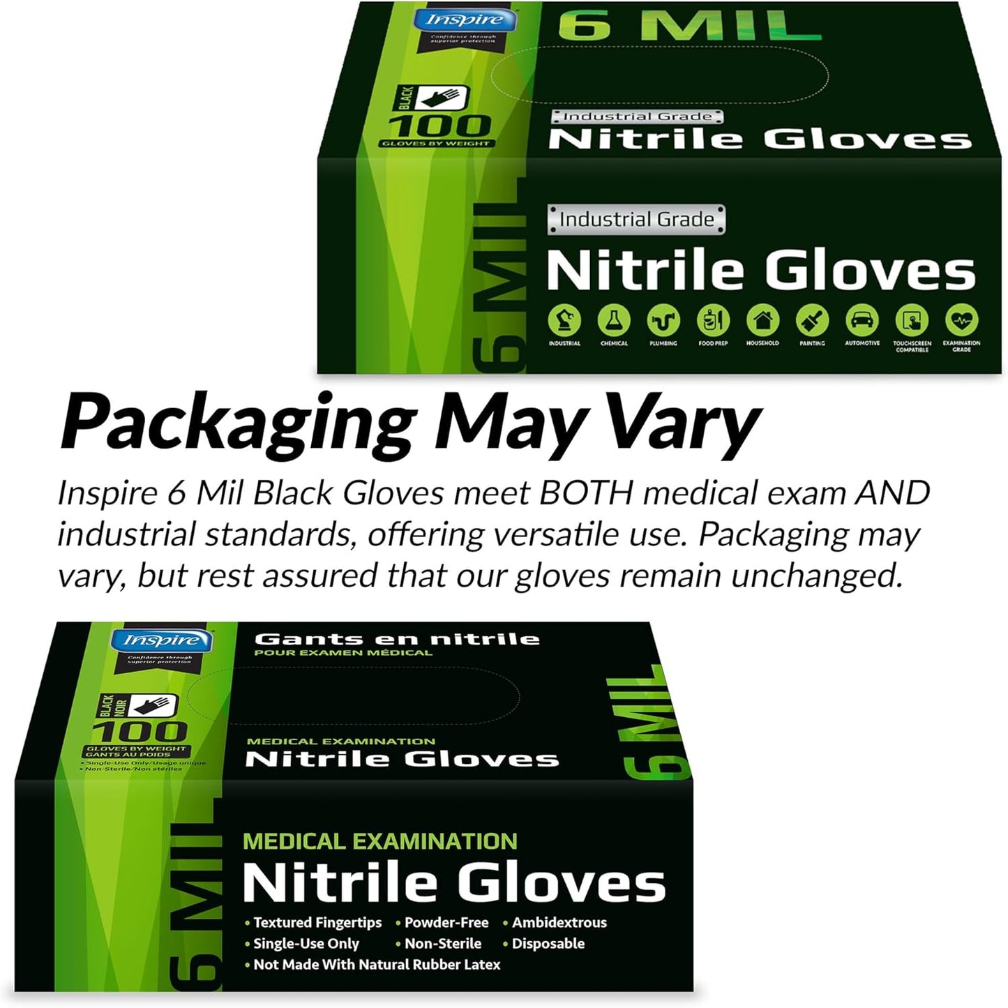 Heavy Duty Black Nitrile Gloves - 6 Mil Chemical Resistant | Disposable Medical & Cleaning Use