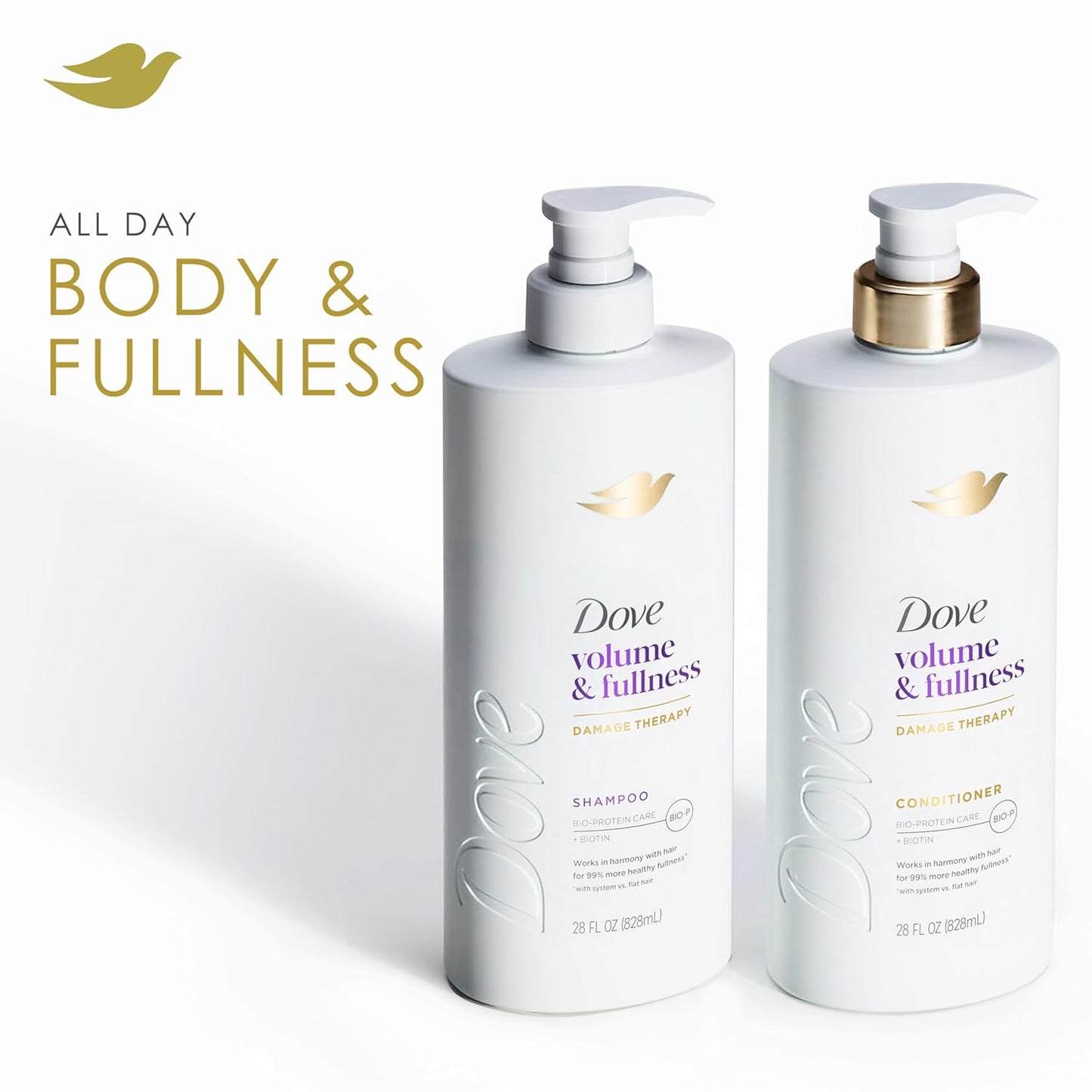Dove Shampoo for Volume & Fullness - Bio-Protein Care Technology, Biotin | 28 Fl Oz for Fine, Thin Hair
