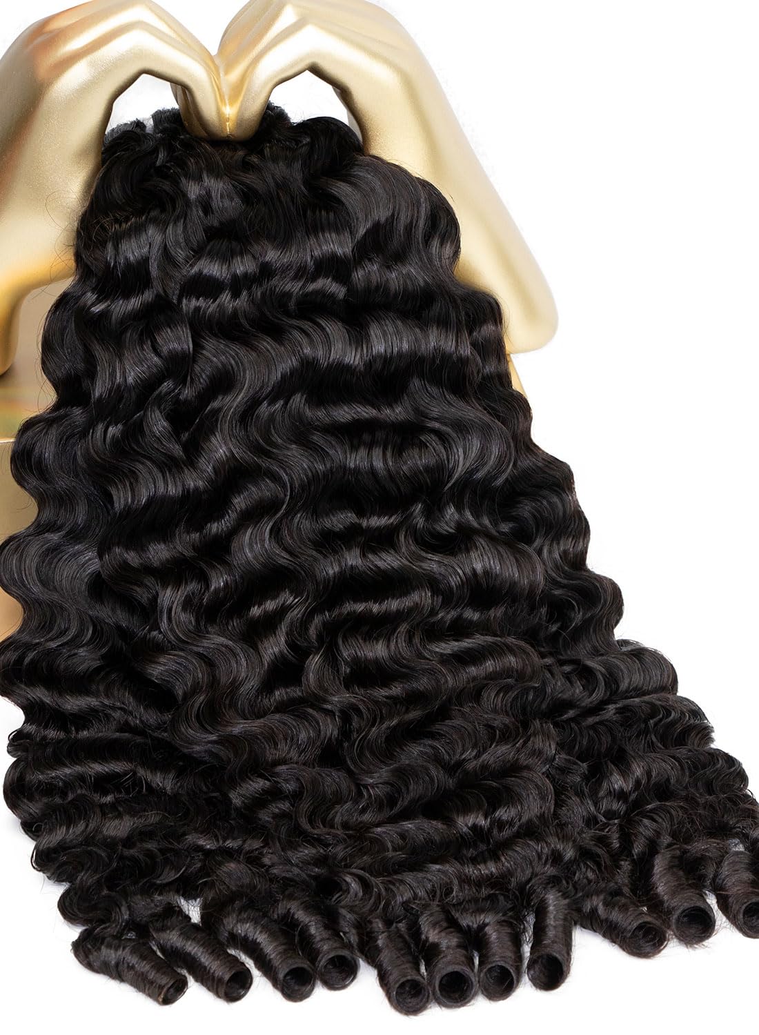 Mlip Premium Burmese Curly Bundles Human Hair 20 22 24 Inch Natural, 100% Raw Virgin Hair, 3X More Durable & Tangle,Free for Women Sew,In Weaves, Luxury Hair Solutions