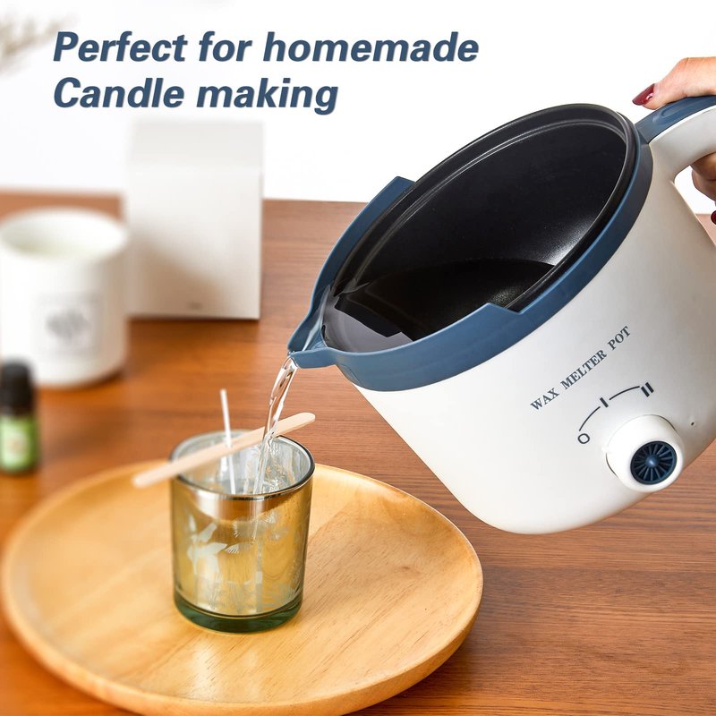 Electric Wax Melter for Candle Making with Pouring Spout, Non-Stick Small Candle Making Pouring Pot, Candle Melting Pot