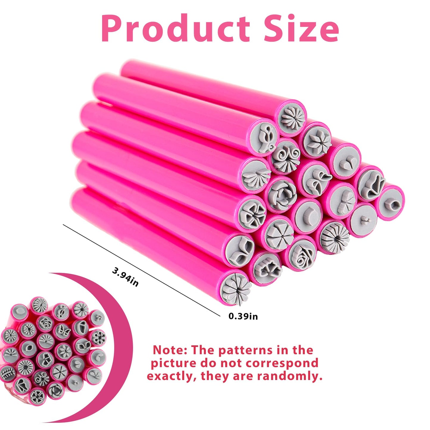20PCS Nail Art Stamp Pen Set, Flower Butterfly Rose Nail Stamping Kit, DIY Stamper Nail Art Tools with Different Patterns (Randomly) for Women Girls