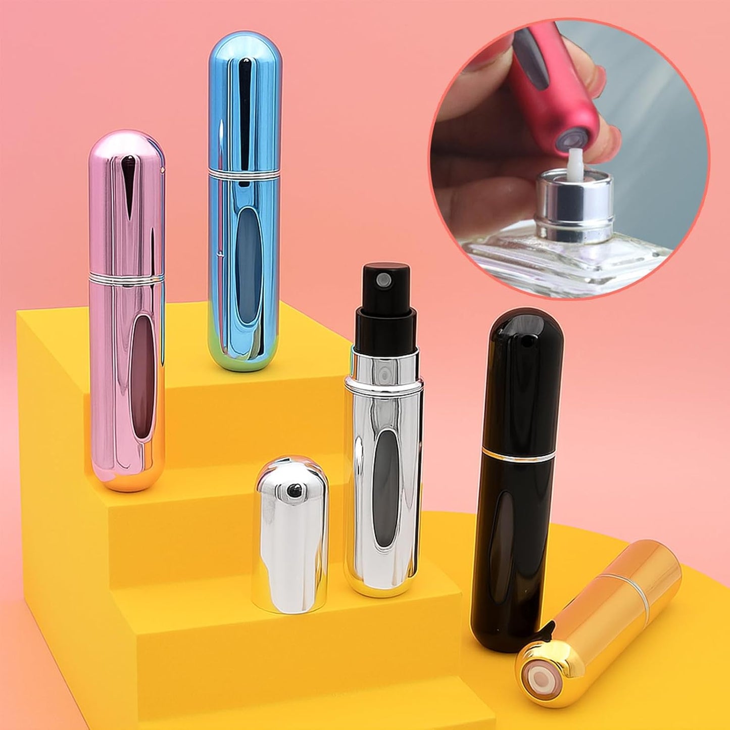 Refillable Perfume Atomizer Spray Bottles - 12 Pack Mini Cologne Sprayers | TSA Approved 5ml for Travel & Home Use