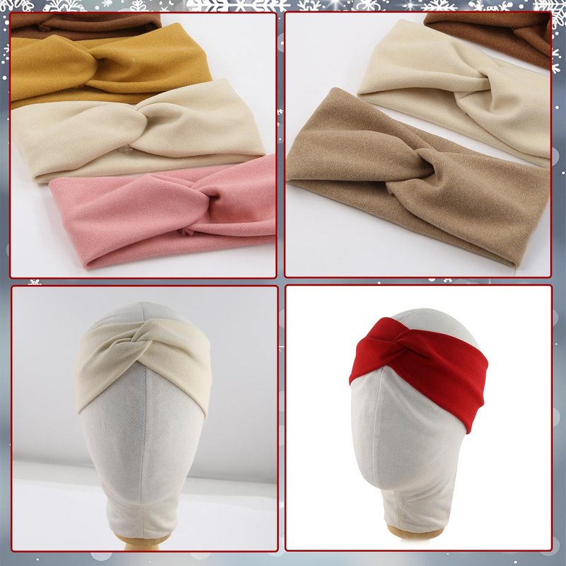 Wide Stretchy Headbands for Women - 6pcs Twist Knotted Set | Soft Non-Slip Yoga & Workout Accessories