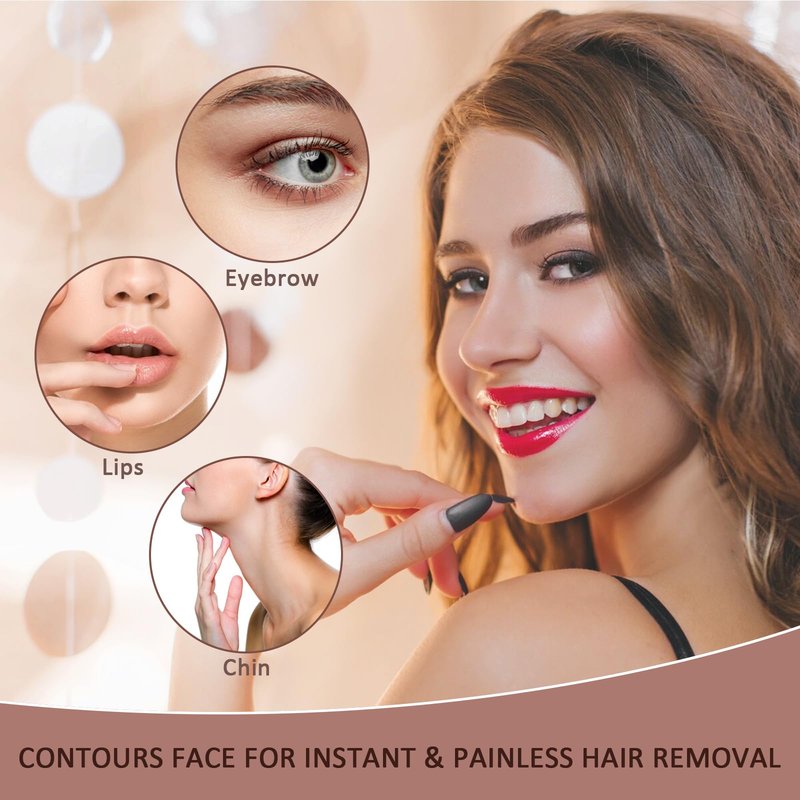 innobeaut Facial Hair Removal for Women, Electric Painless Facial Hair Remover for Face, Lip, Chin with USB Rechargeable,Gold(Device Only)