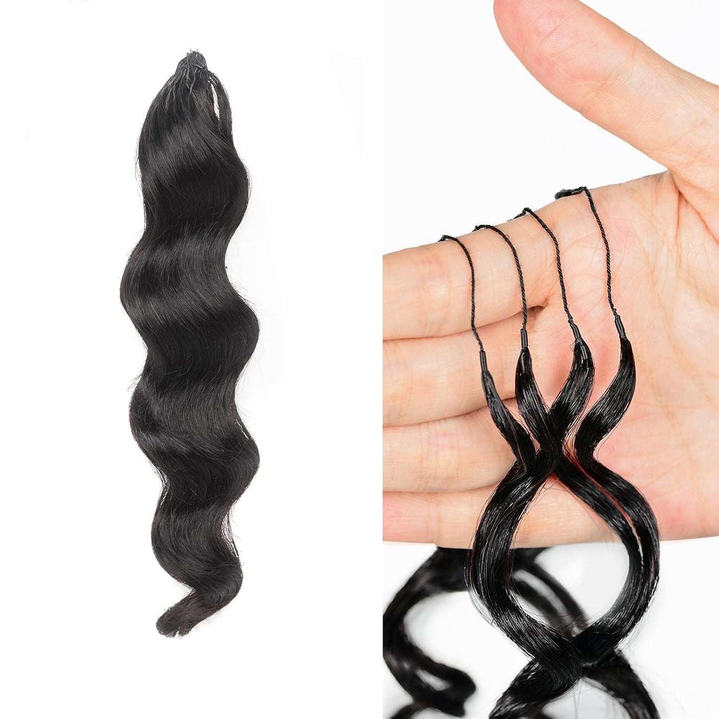 ToyoTress Ocean Wave Crochet Hair - 10 Inch Invisible Knotless Deep Curly Braiding Hair | Natural Color, 250G