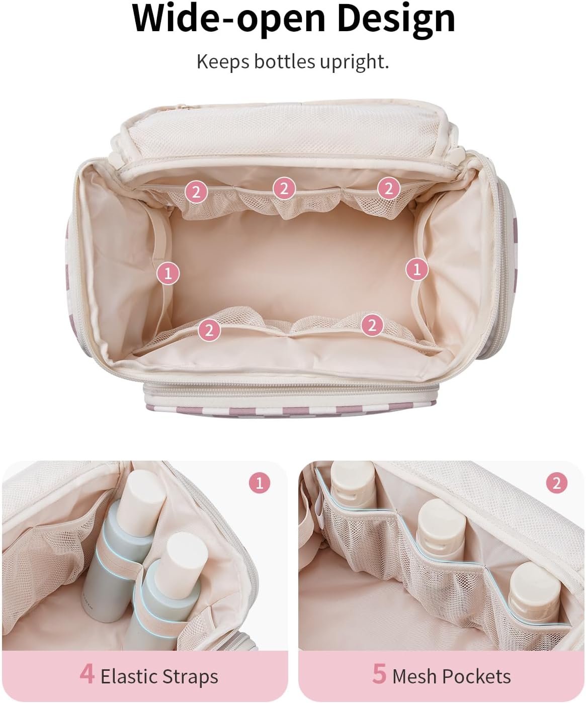 Hanging Travel Toiletry Bag for Women - Large Makeup Organizer with Multiple Pockets | Portable Bathroom Bag