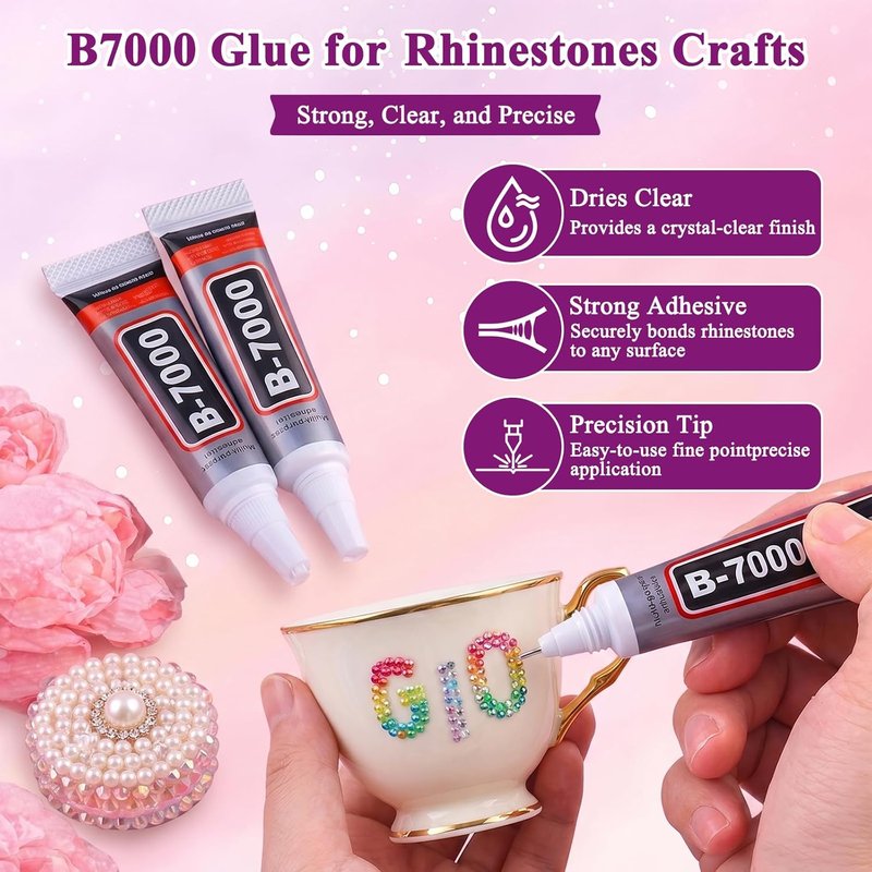 Resin Jelly Rhinestones - 40 Colors 3mm Flatback Gems Kit with B7000 Glue & Tools | DIY Crafting, Nail Art & More