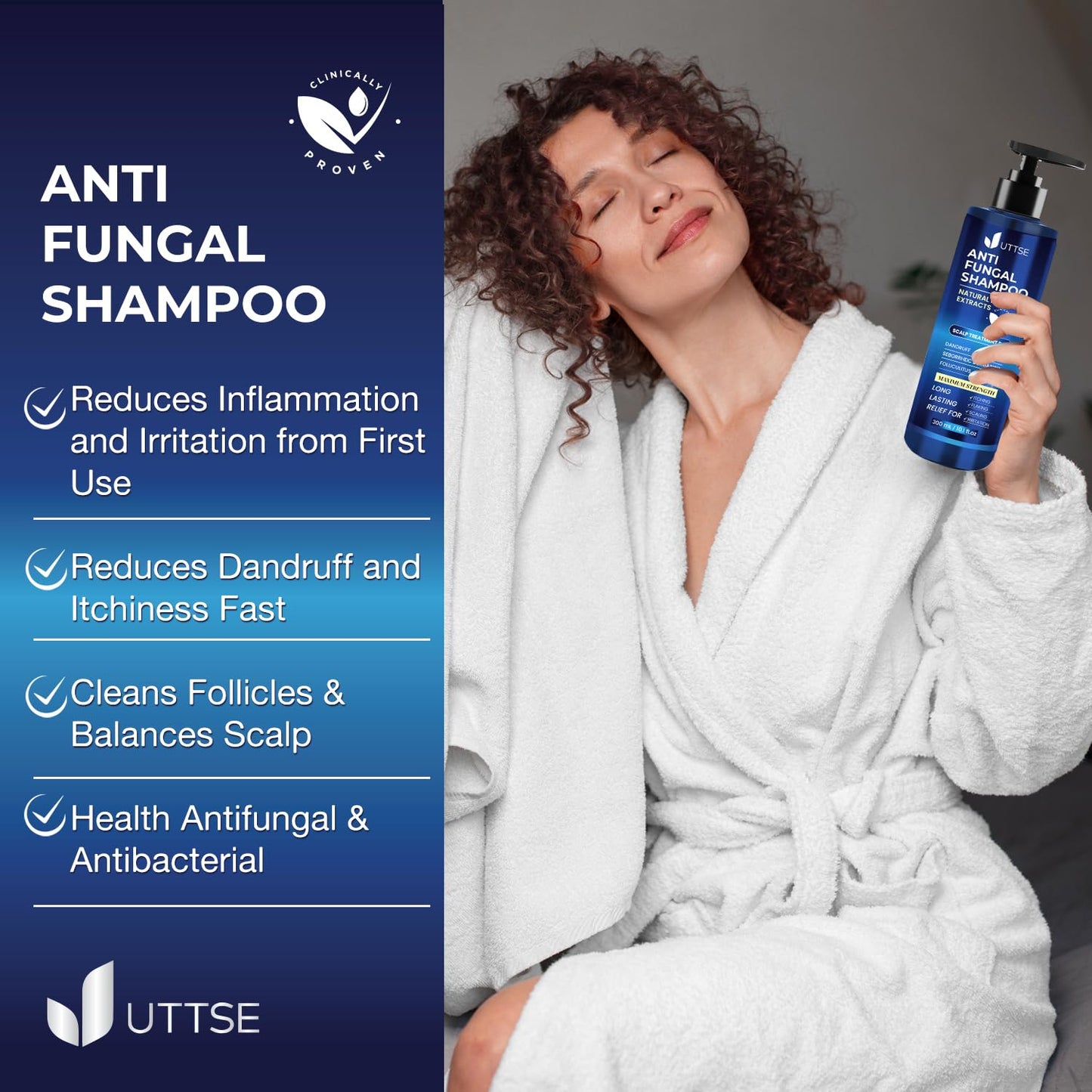 Anti-Fungal Shampoo for Scalp Psoriasis | Dandruff Relief for Folliculitis & Seborrheic Dermatitis - 300 mL / 10.1 fl. oz