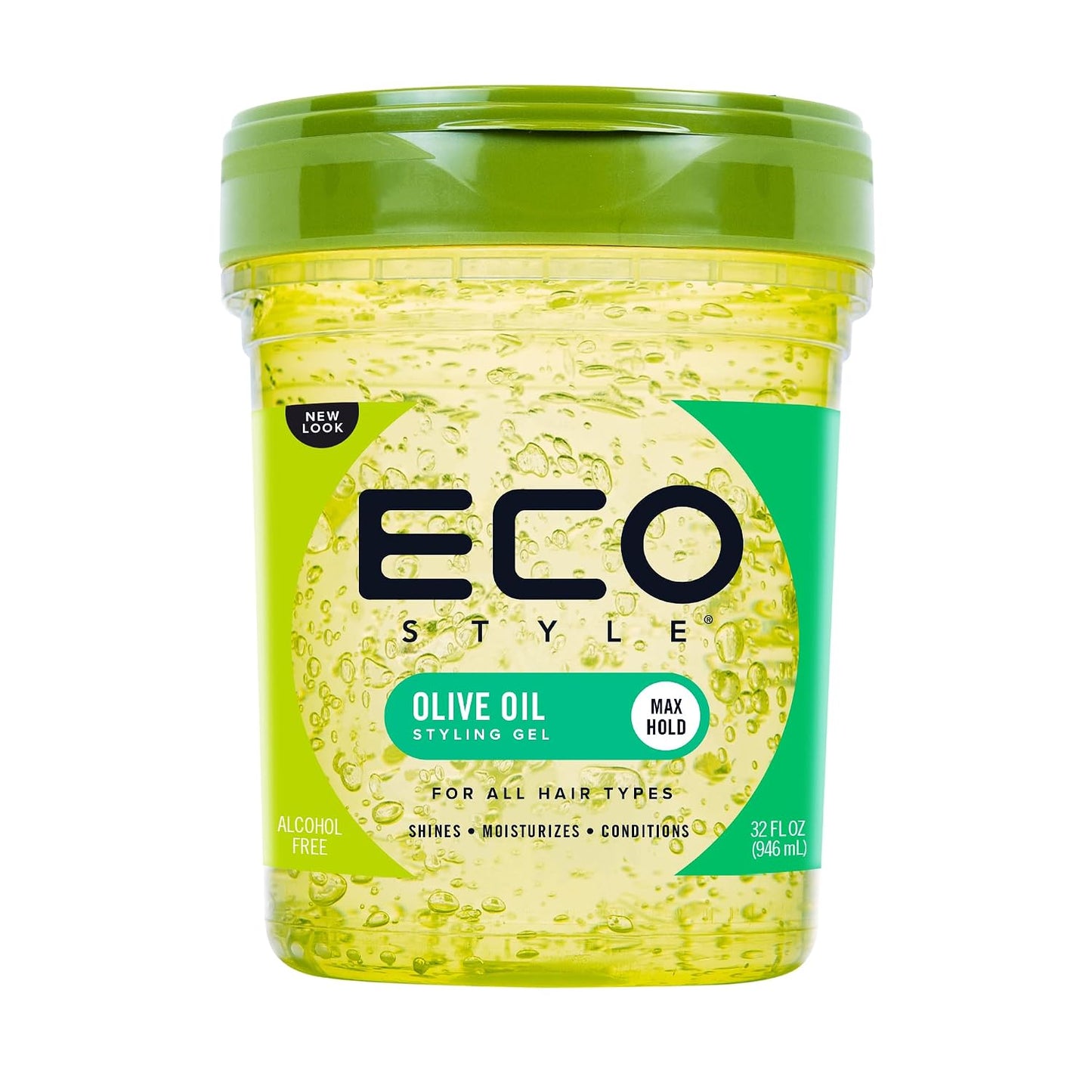Eco Style Gel Olive Oil - Moisturizing Hair Styling Gel for Shine & Split End Control - 8 oz