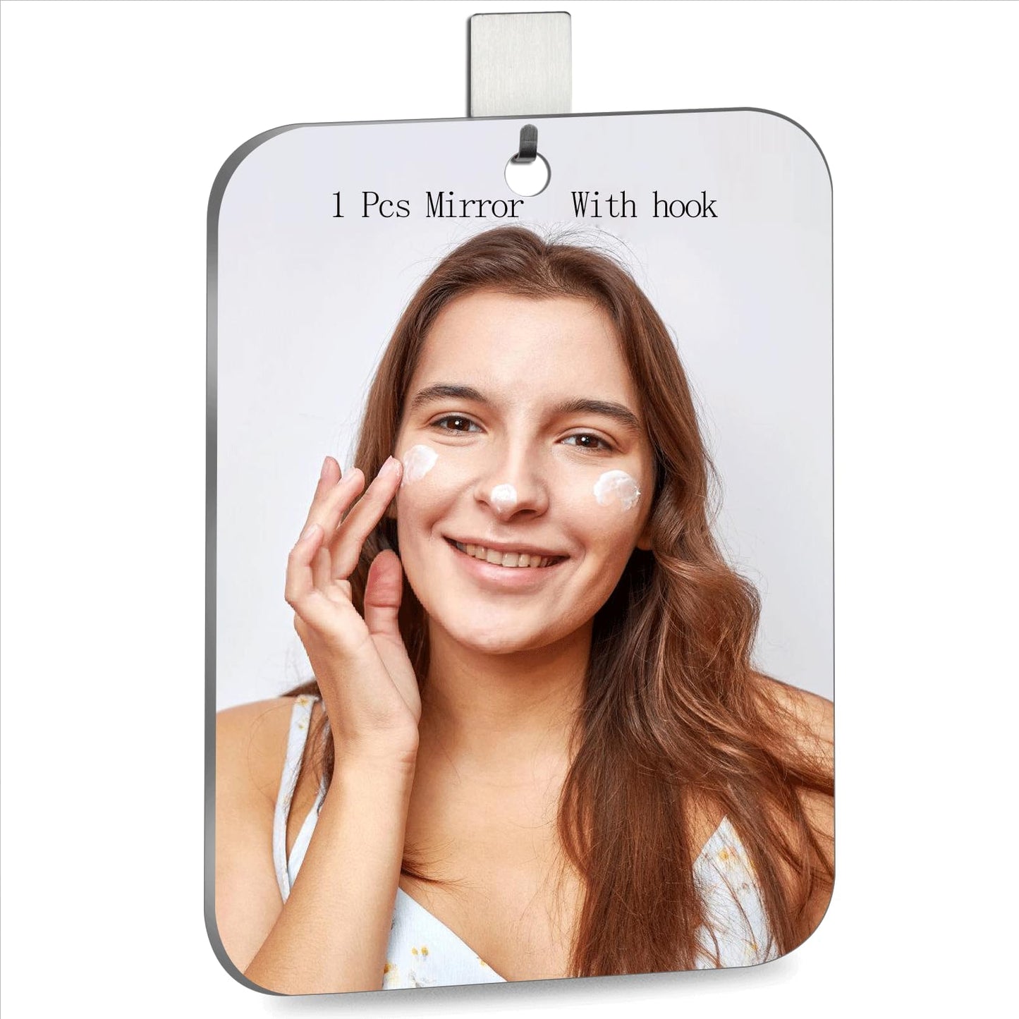 Lager 9.7"x5.7" Shower Mirror for Shaving, Shower Mirror for Shaving and Makeup, Luxury Plastic, Shatter-Proof Wall Hanging and Handheld Locker Mirrors - Perfect for Large Travel and Camping