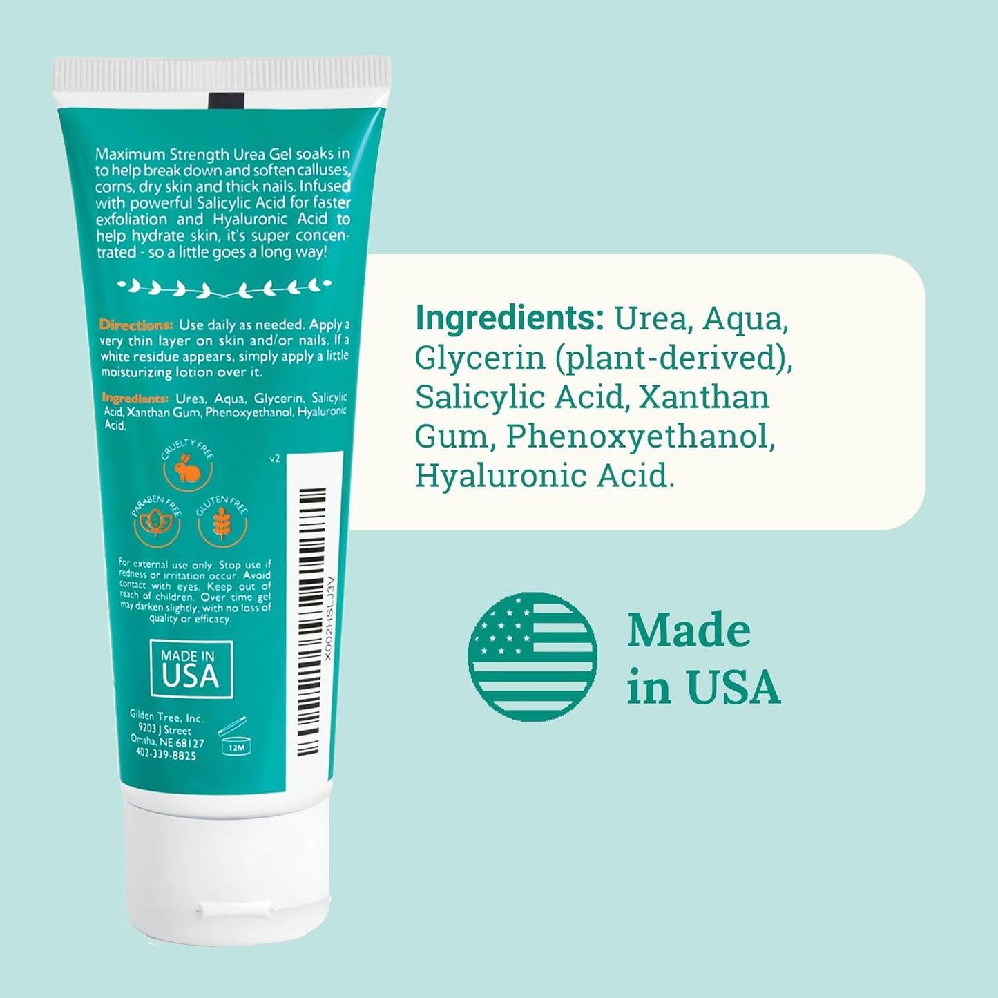 Urea Gel 42% - Maximum Strength Foot Treatment for Cracked Heels & Thick Toenails | 4 Oz