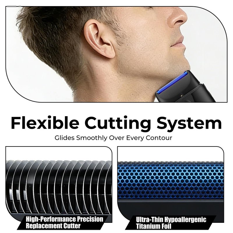 2-Pack Shaver Replacement Foil and Cutter Compatible with BaBylissPRO UV-Disinfecting Single Replacment Foil (Black)