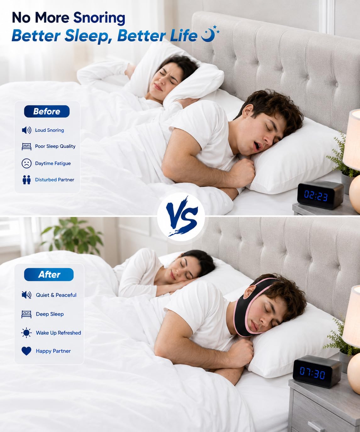 Anti Snoring Chin Strap, Chin Strap for Sleeping, Premium Airflow Jaw Strap, Stop Snoring Chin Strap, Snoring Solution for Men and Women, Breathable Chin Strap, Snoring Chin Strap (Pink)